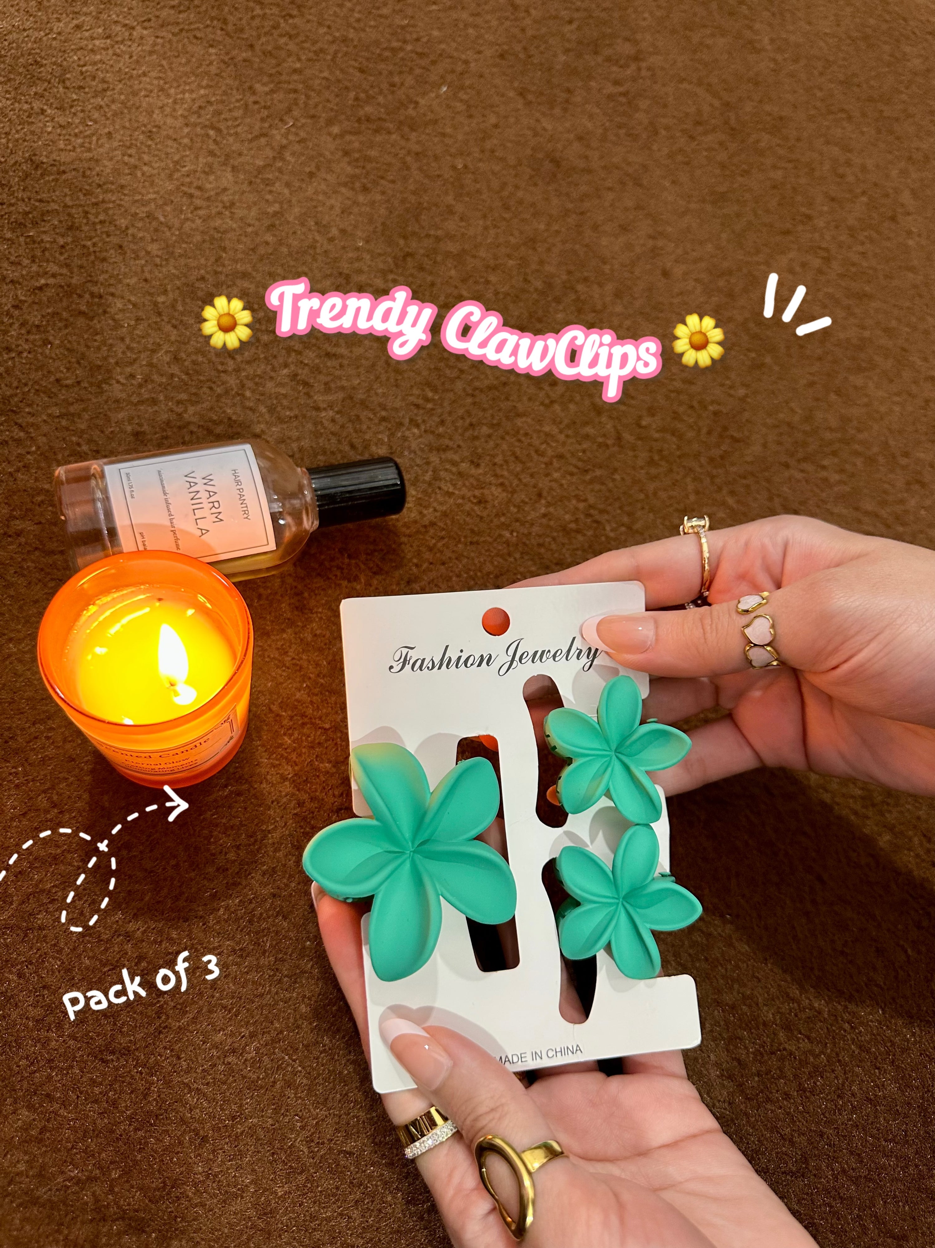 Pack of 3 clawclips 💗🌷✨