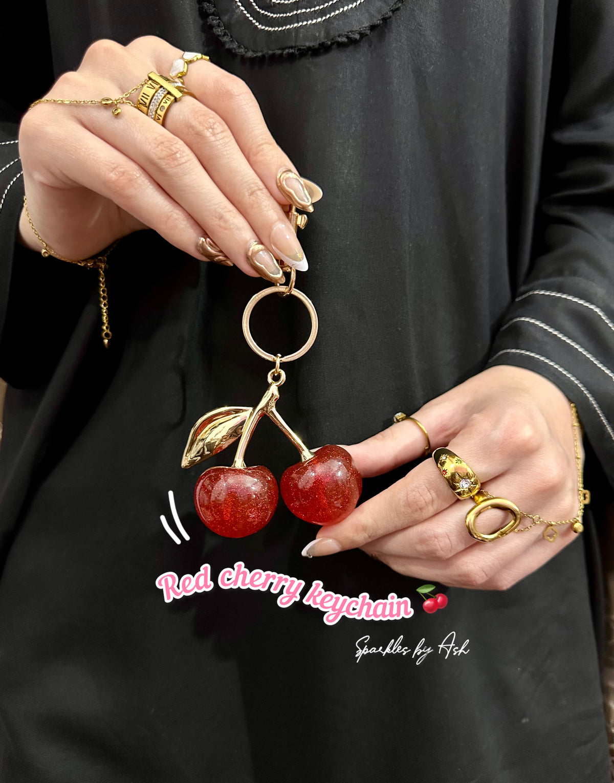 Red cherry keychain 🍒