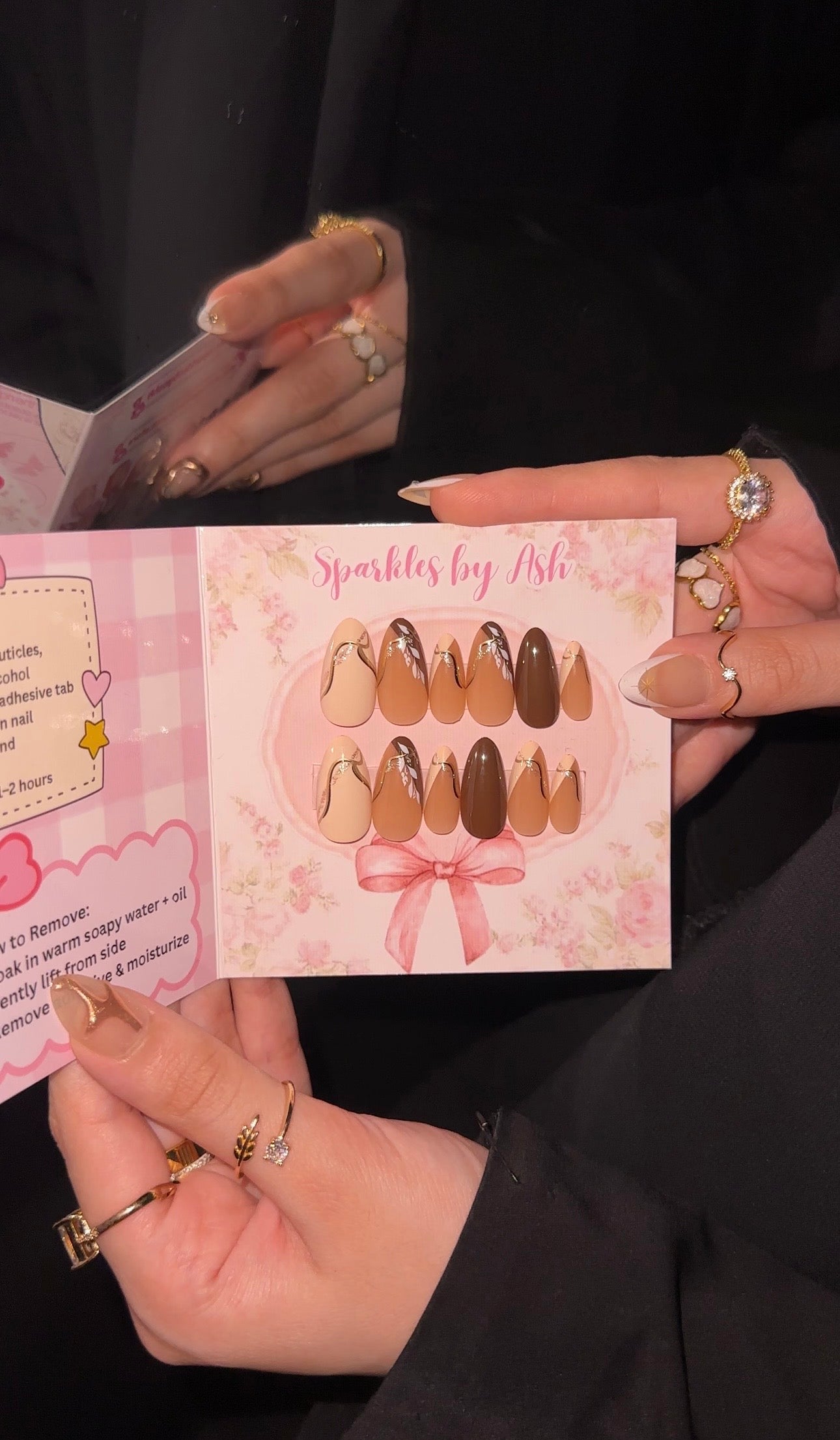 Mocha almond nails🤎24pcs-free application kit