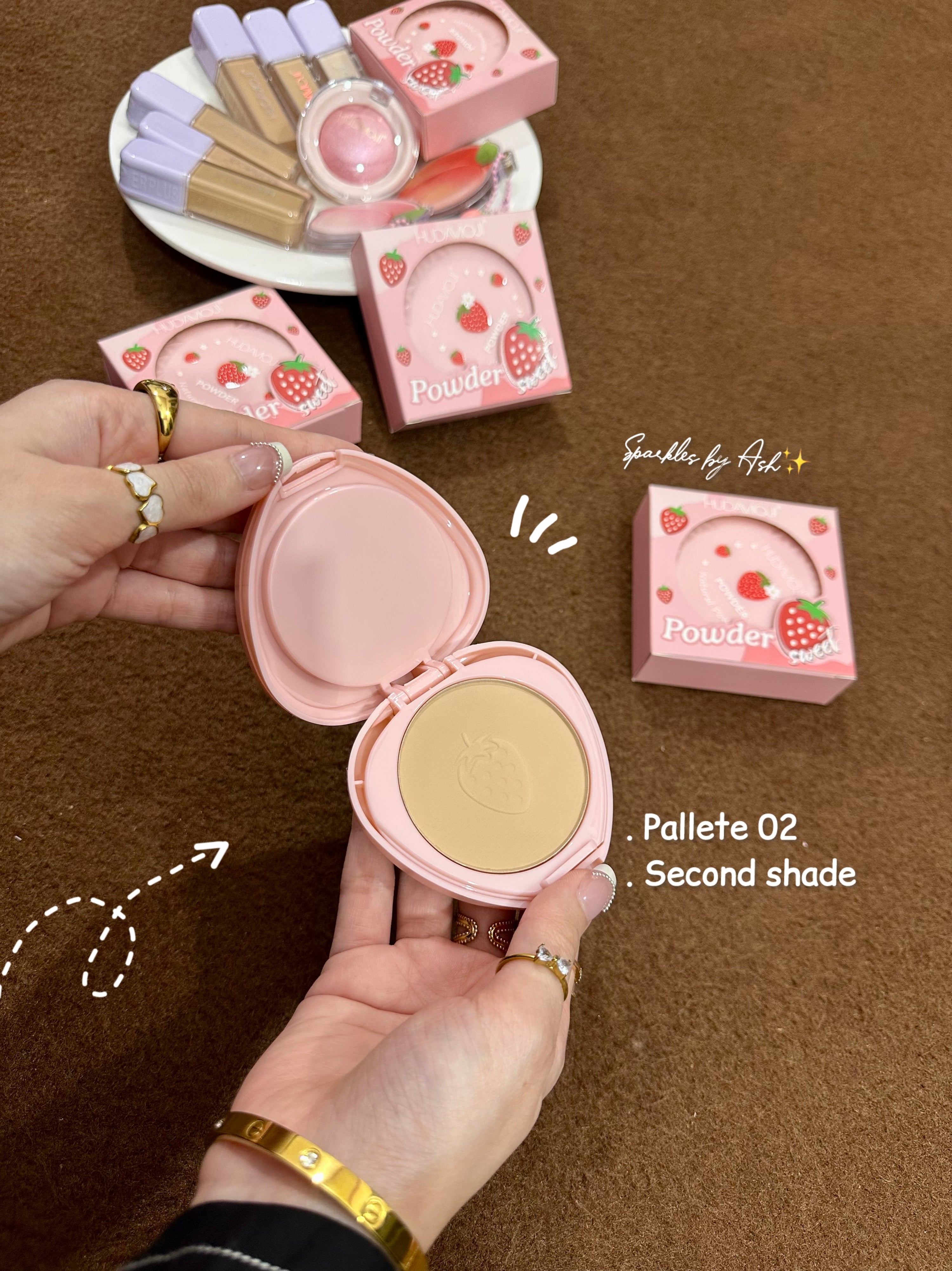 Hudamoji cute natural compact powder 💗