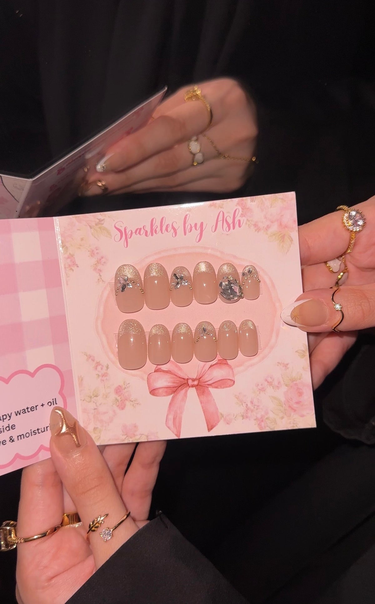 Crystal cat eye nails 🌷15pcs-free application kit