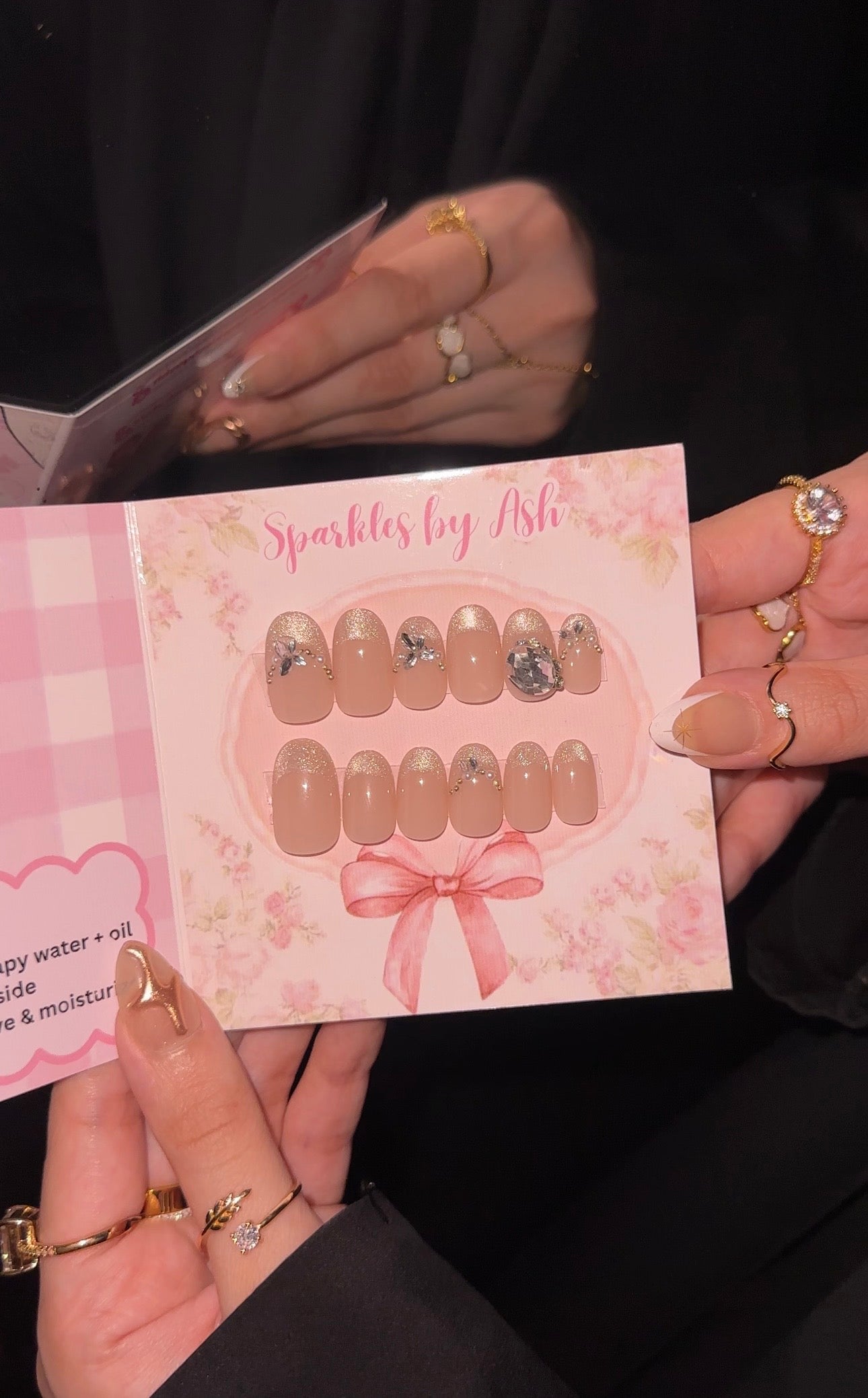 Crystal cat eye nails 🌷15pcs-free application kit