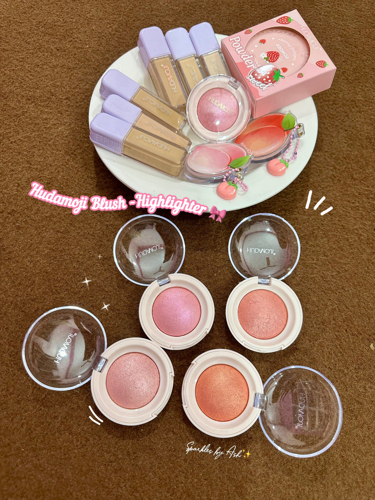 Hudamoji blush-highlighter 💗✨dewy finish