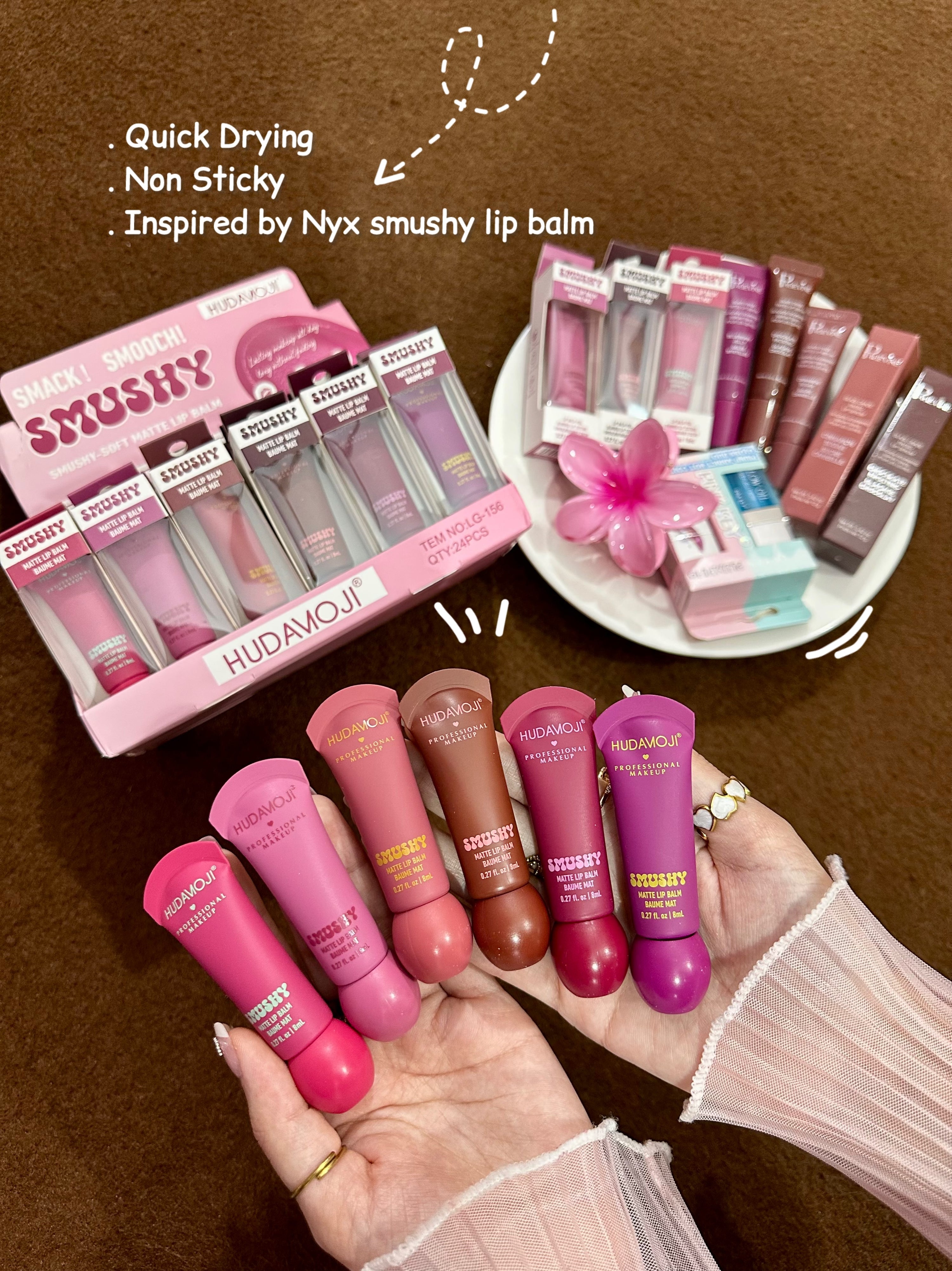Hudamoji smushy soft matte lip balm💗