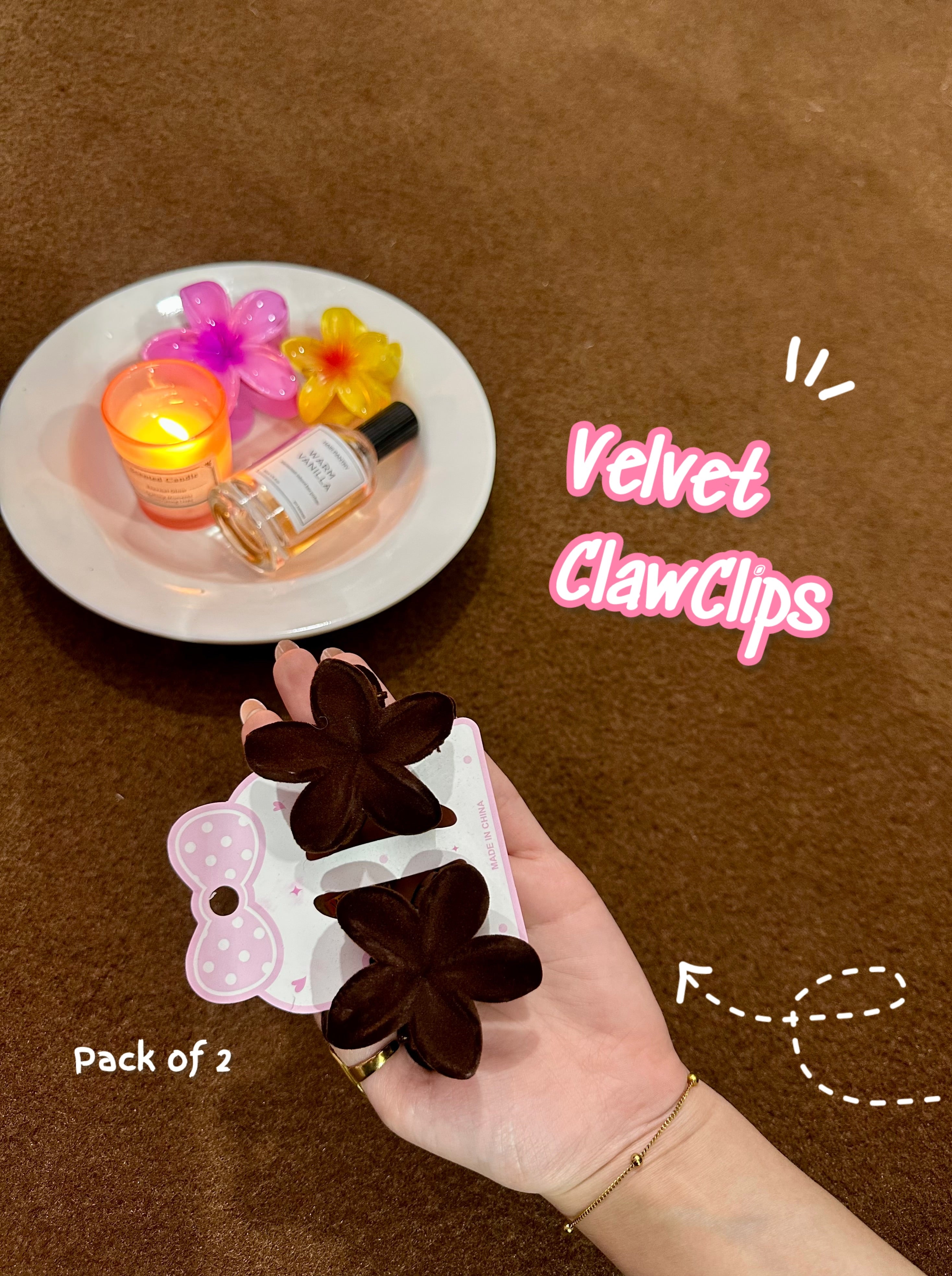 Velvet clawclips 💗pack of 2