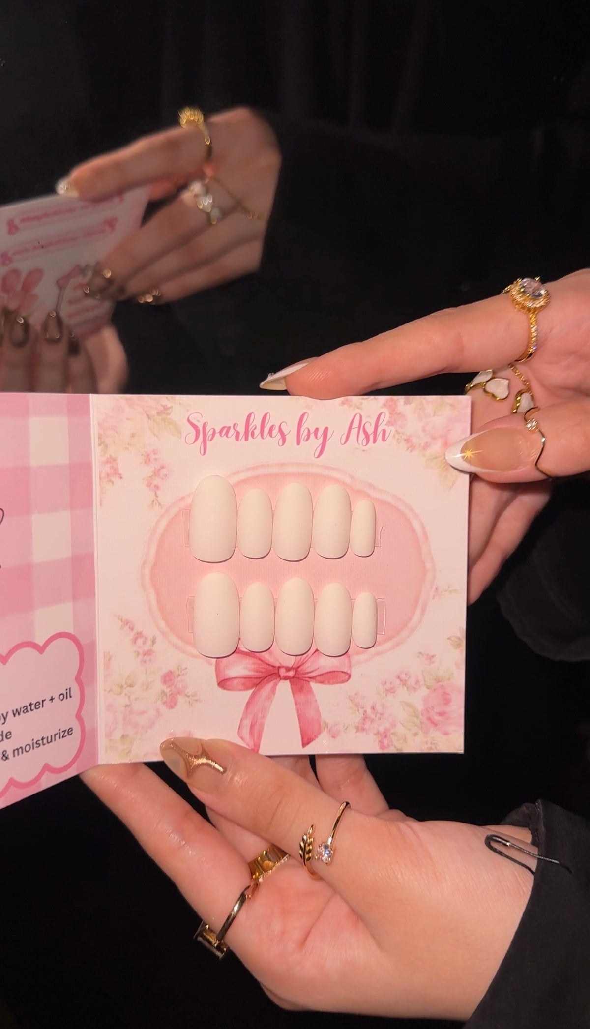 Matte white nails medium length 🤍24pcs-free application kit
