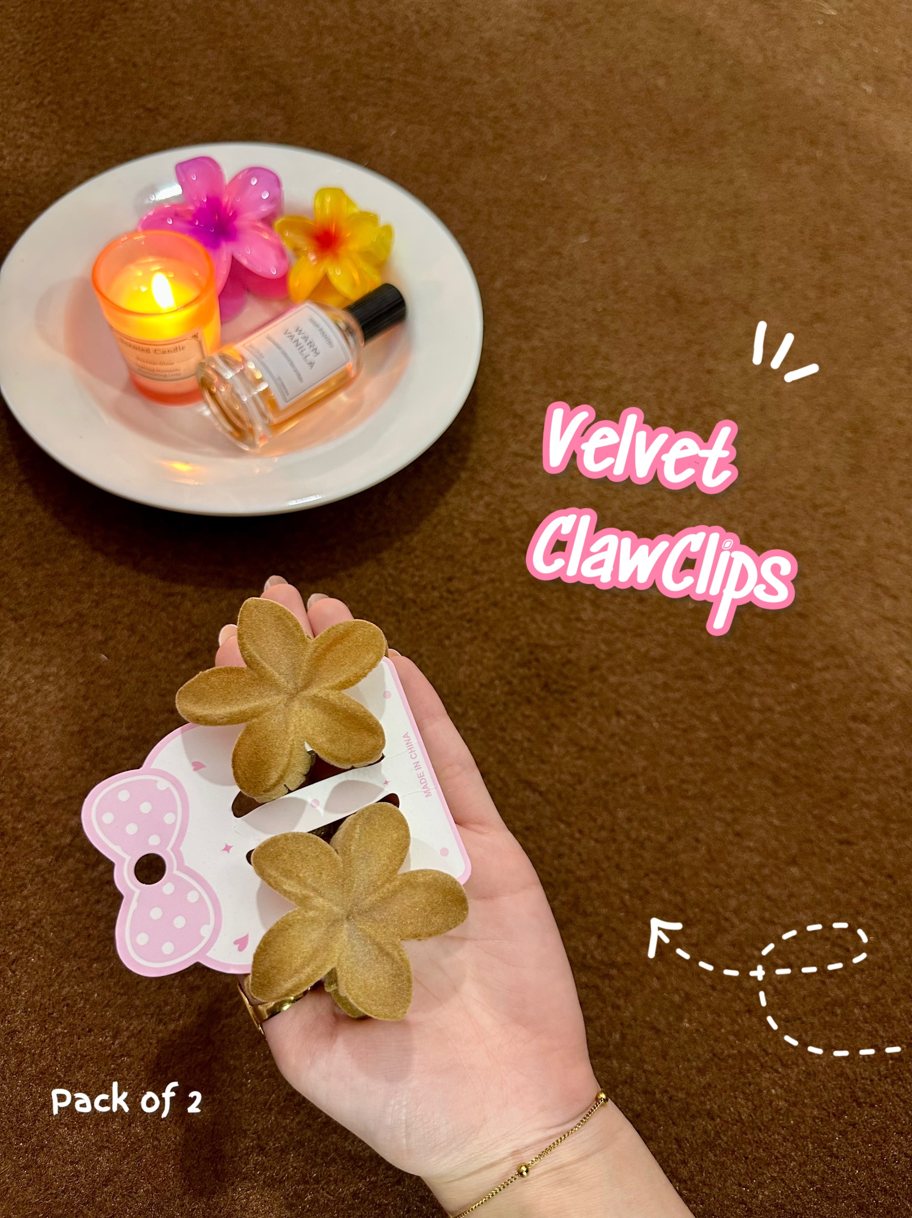 Velvet clawclips 💗pack of 2
