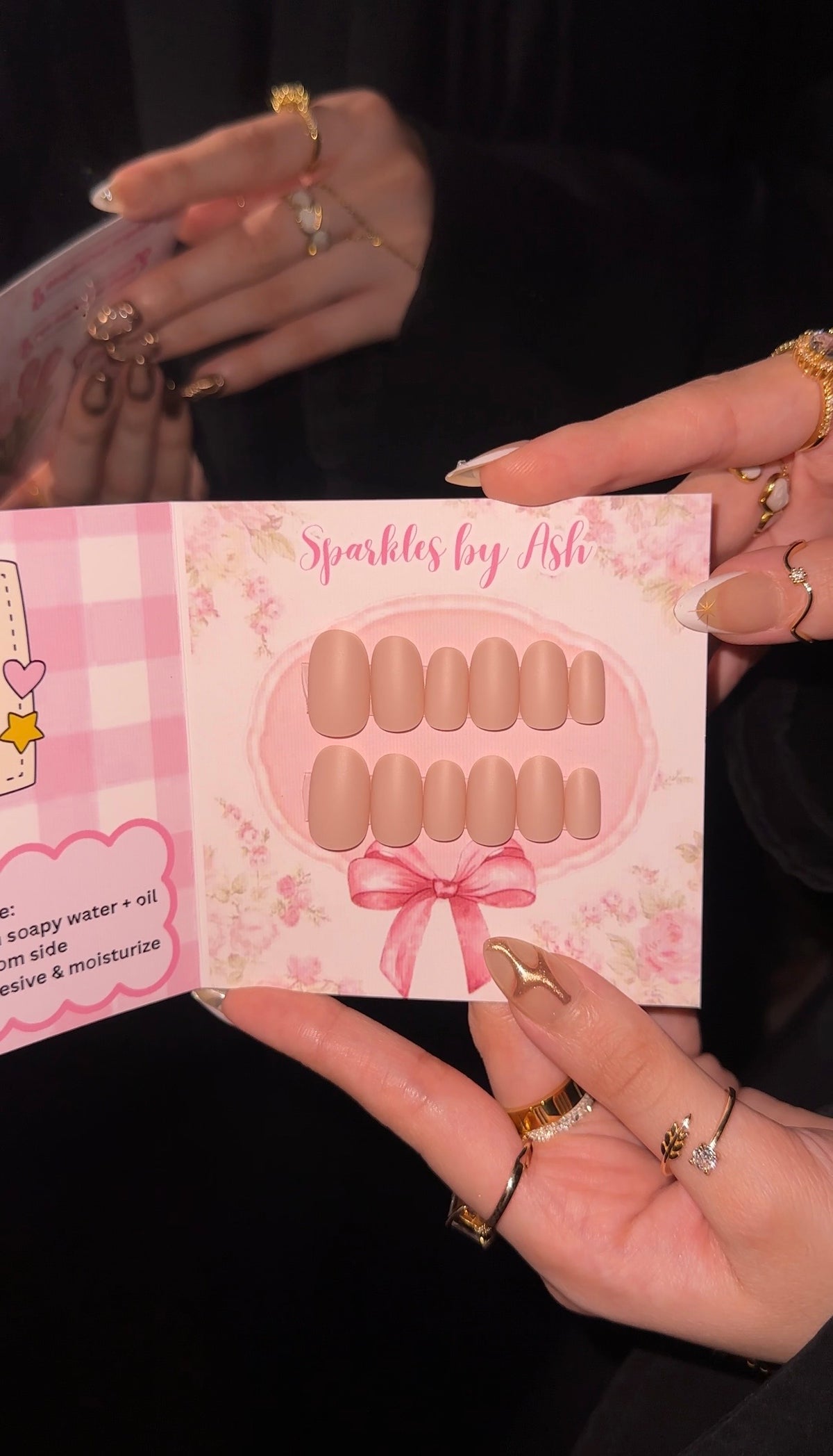 Soft nude matte nails 💗24pcs-free application kit