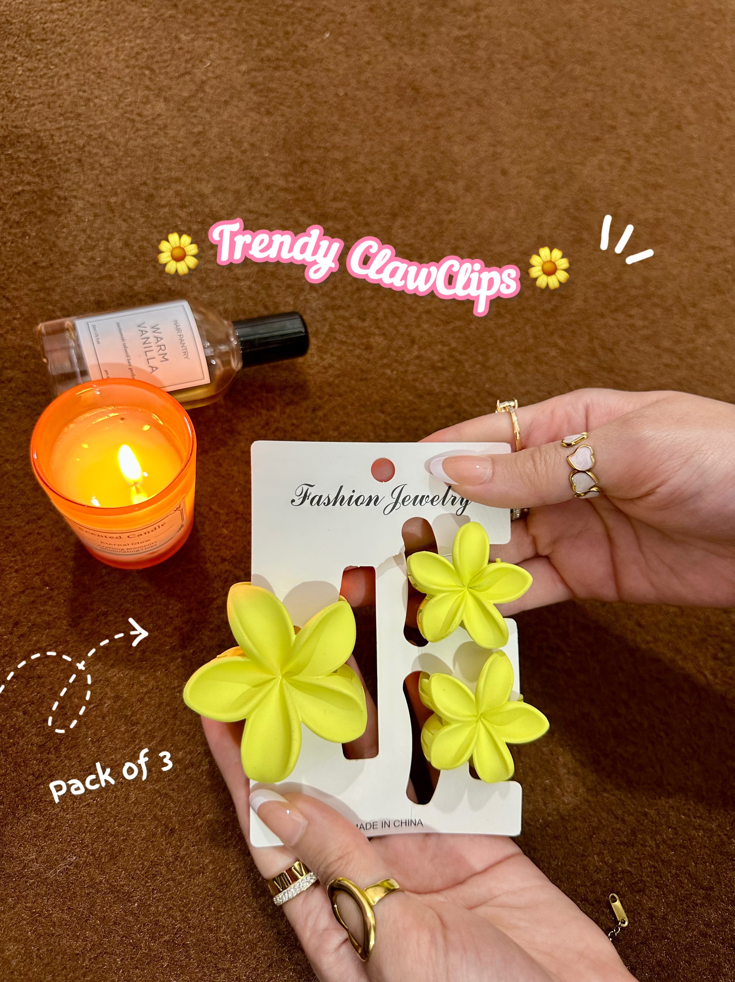 Pack of 3 clawclips 💗🌷✨
