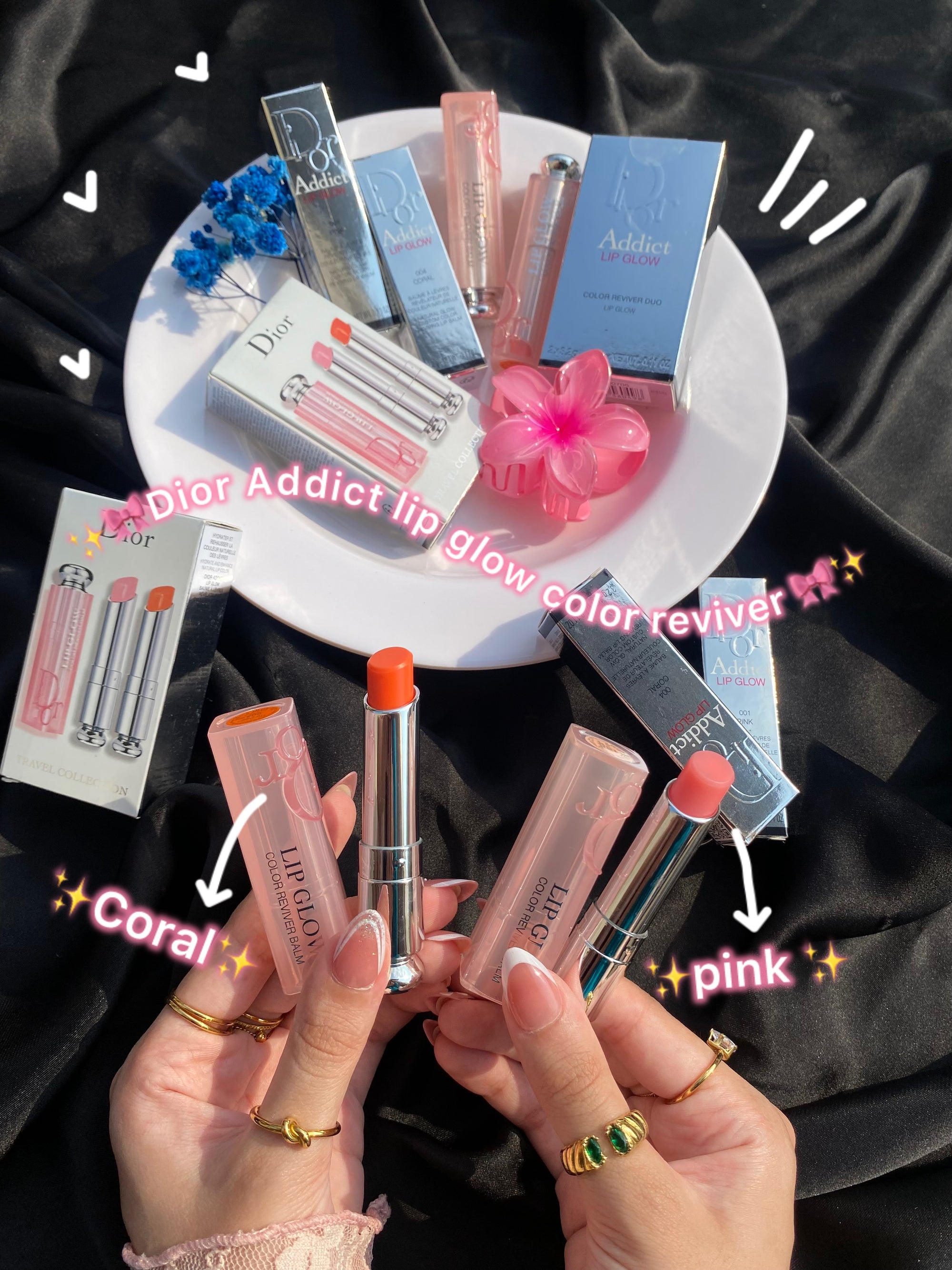 Dior Addict lip glow color reviver duo ( Coral + Pink )🌼🌷