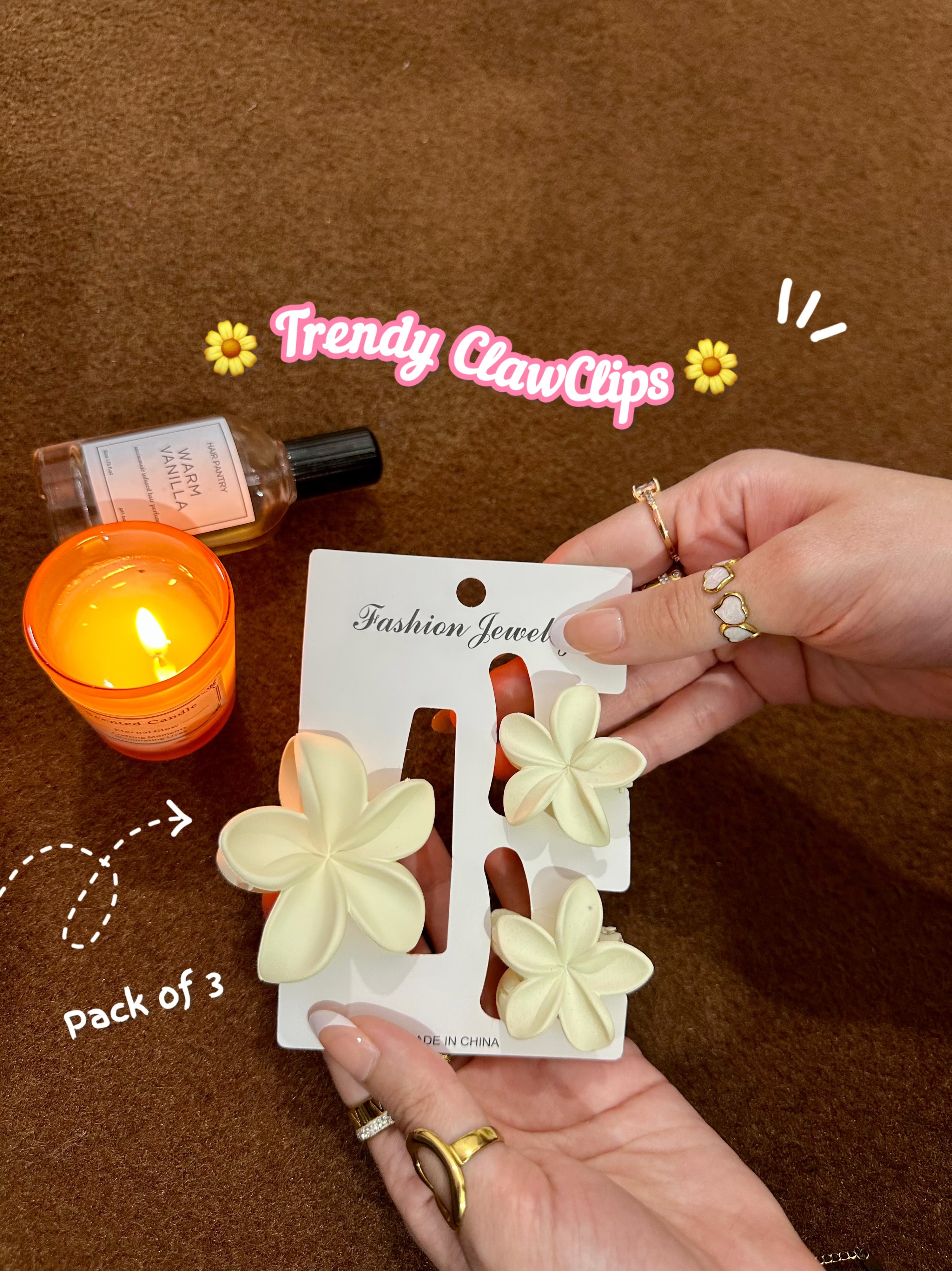Pack of 3 clawclips 💗🌷✨