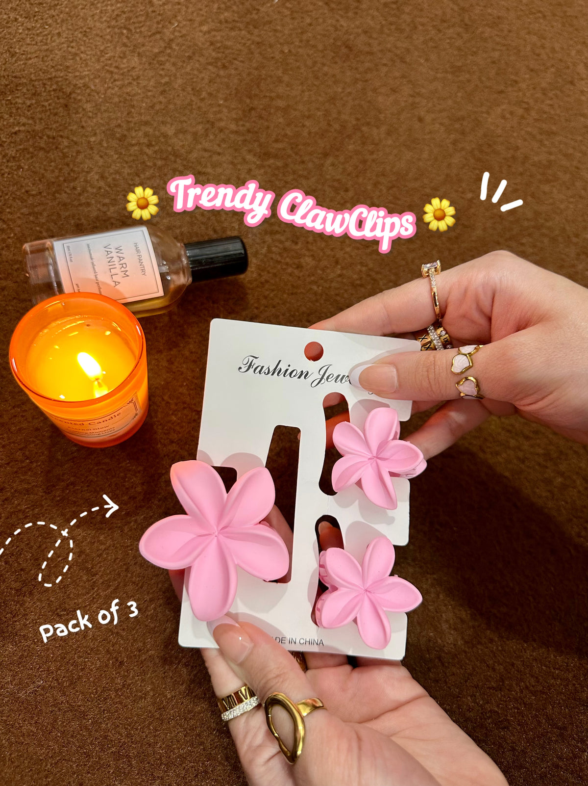Pack of 3 clawclips 💗🌷✨