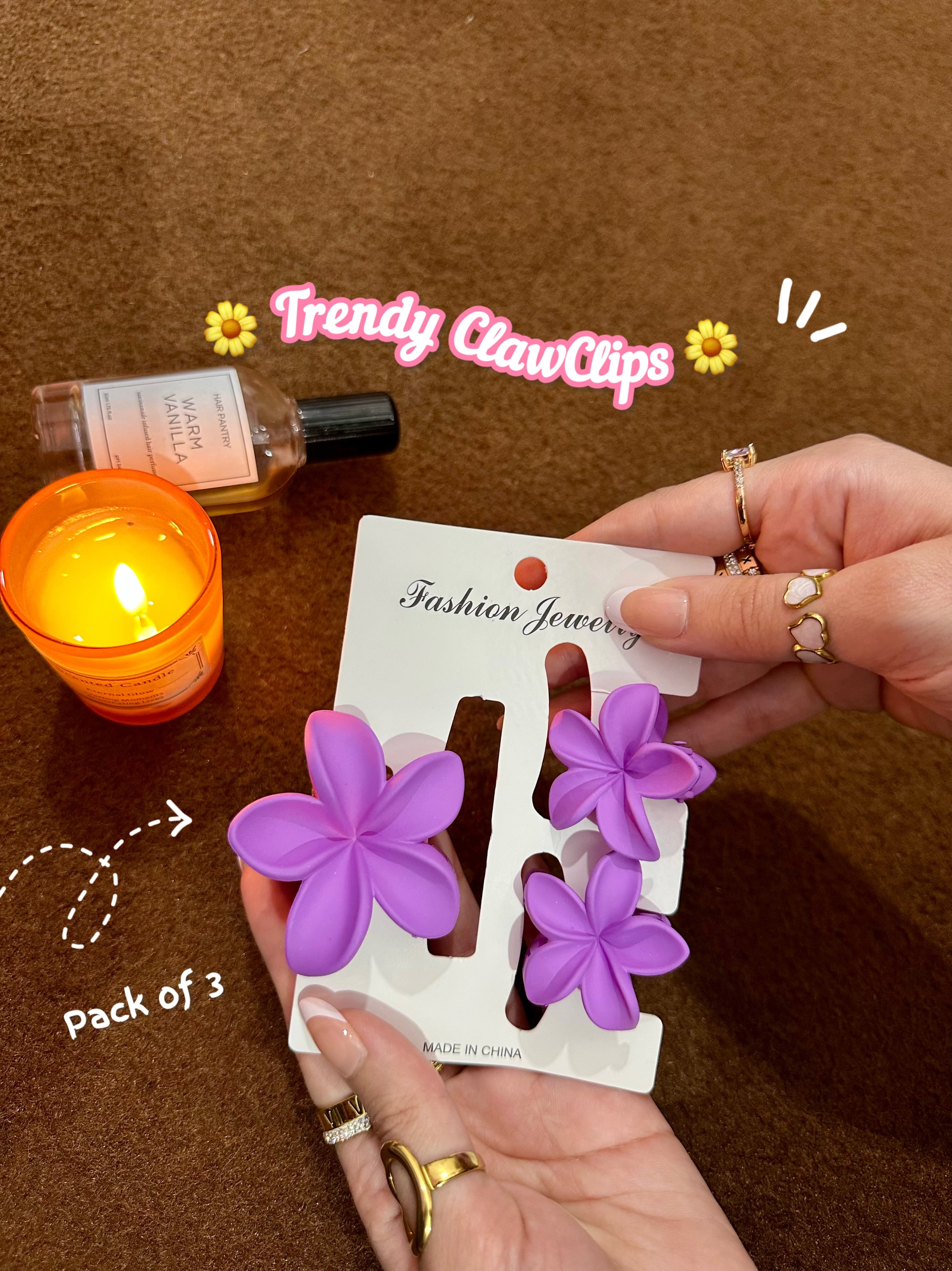 Pack of 3 clawclips 💗🌷✨
