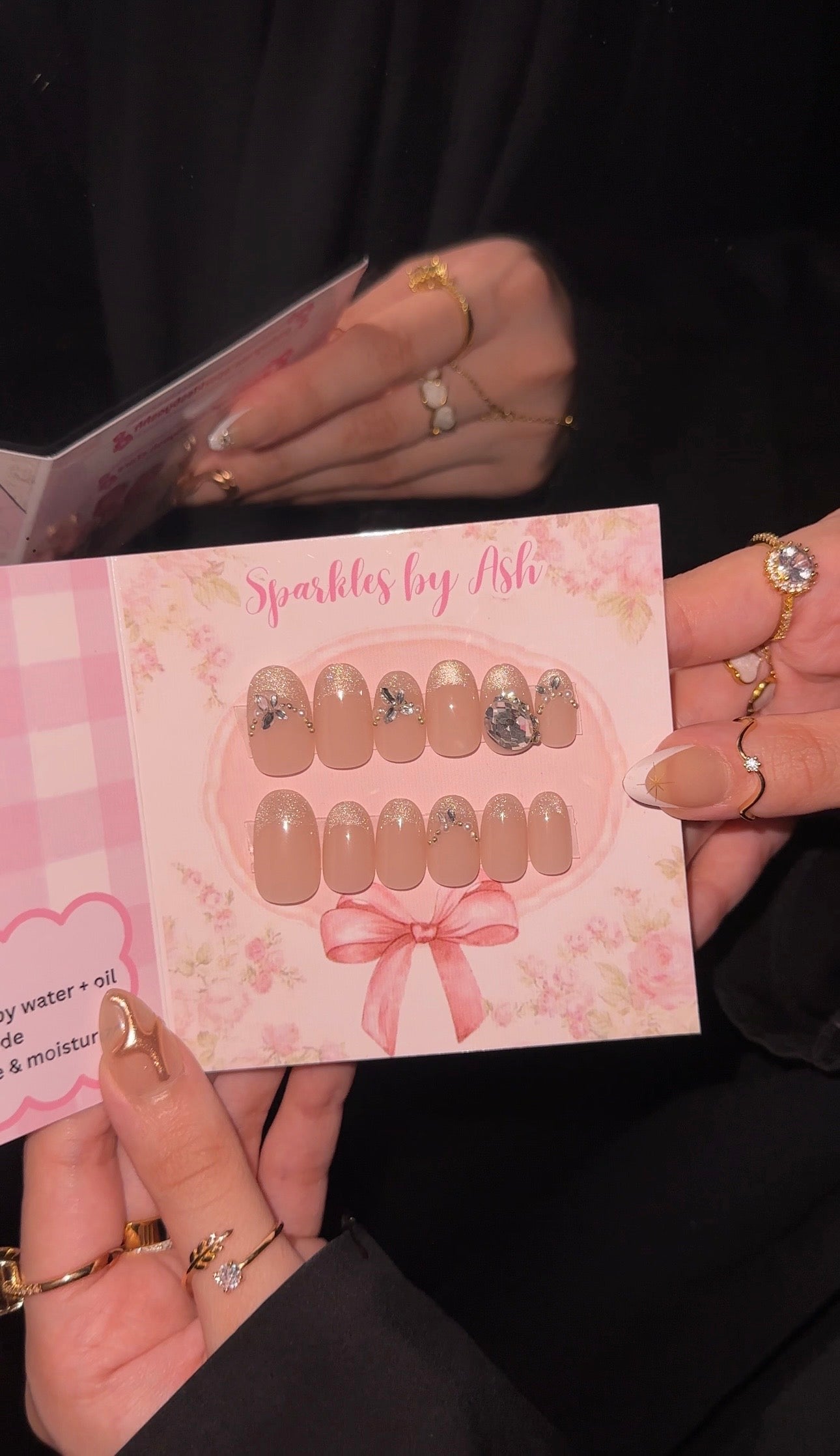 Crystal cat eye nails 🌷15pcs-free application kit