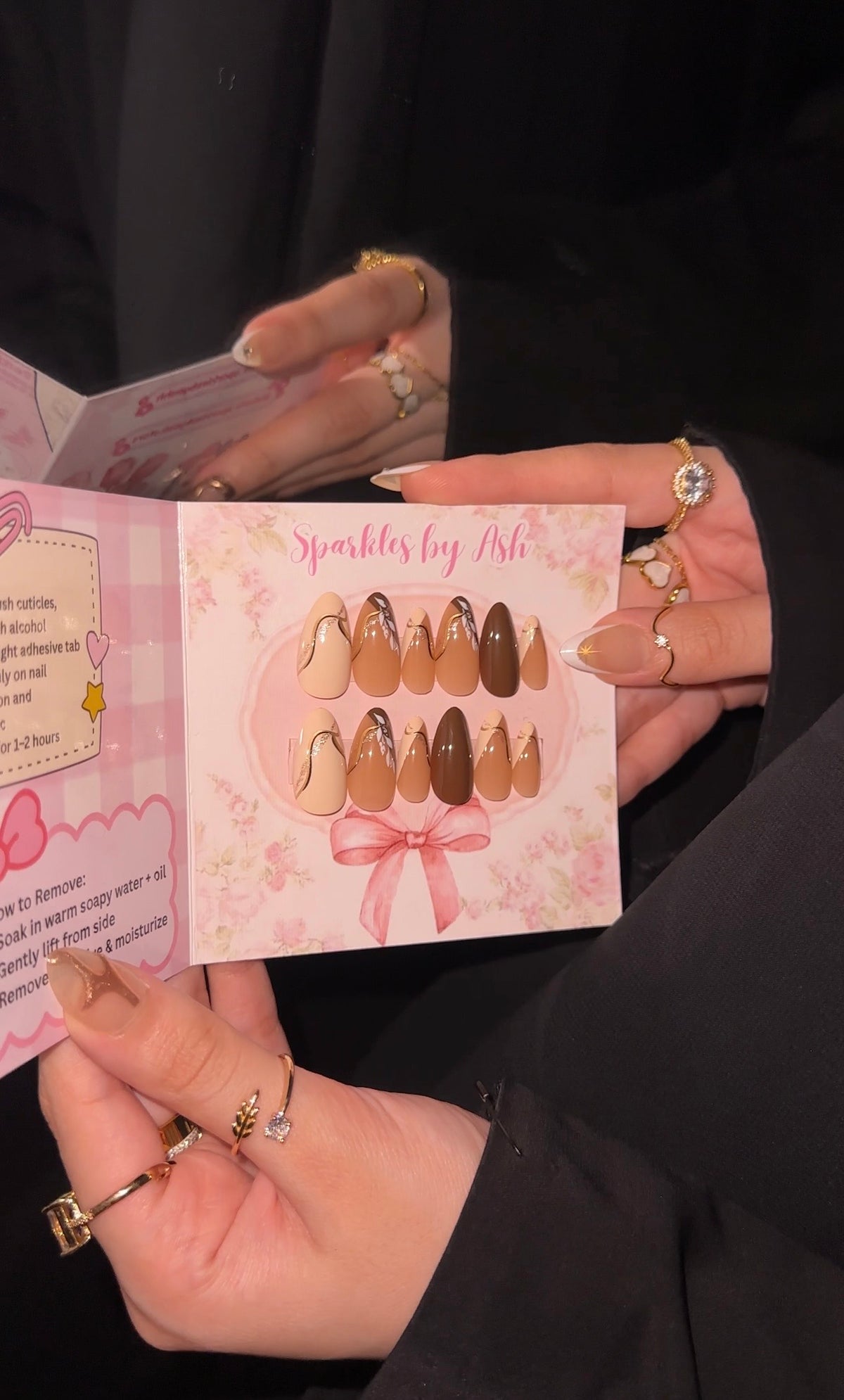 Mocha almond nails🤎24pcs-free application kit