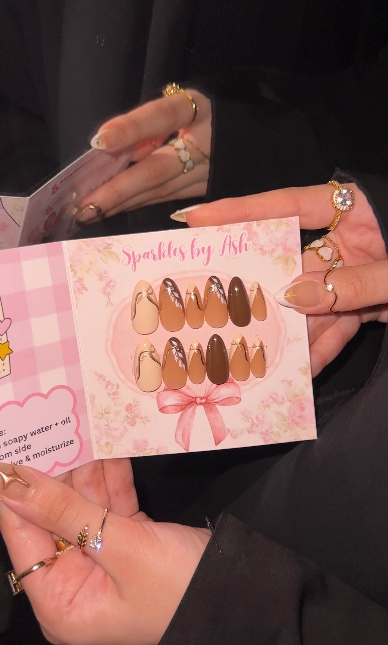 Mocha almond nails🤎24pcs-free application kit
