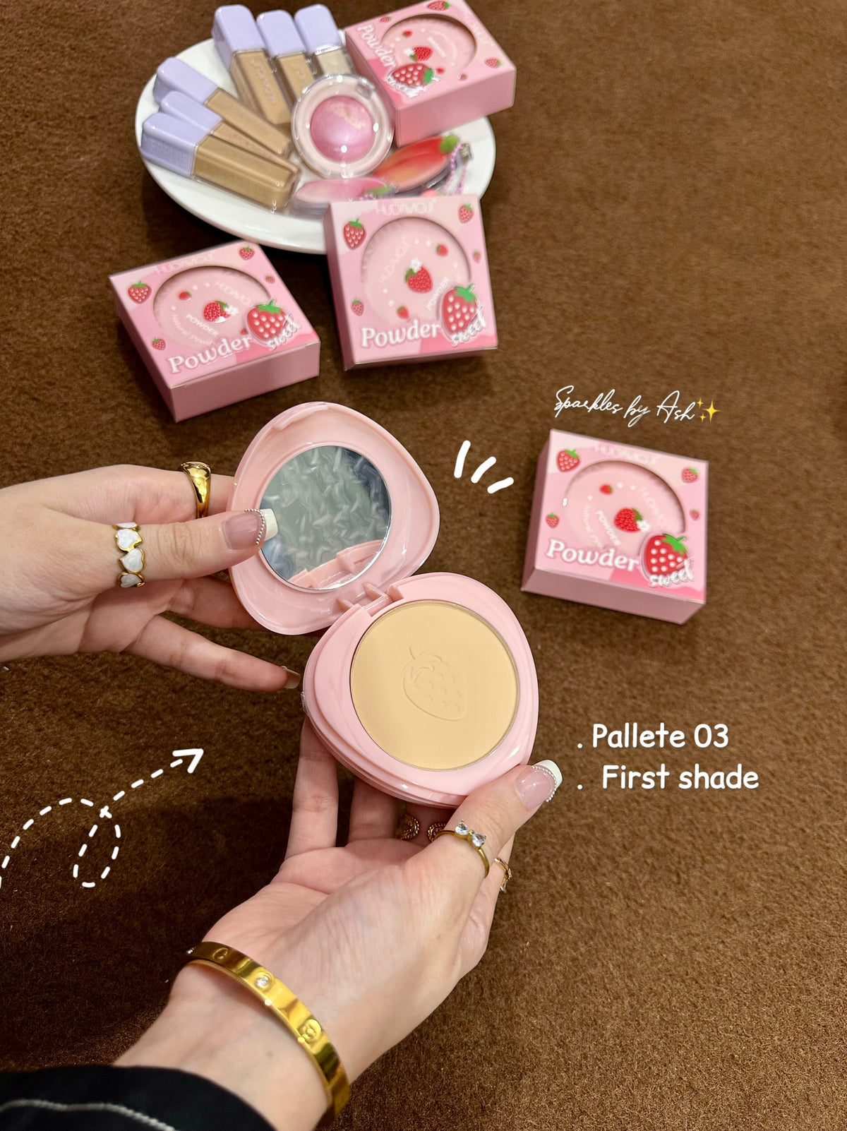 Hudamoji cute natural compact powder 💗