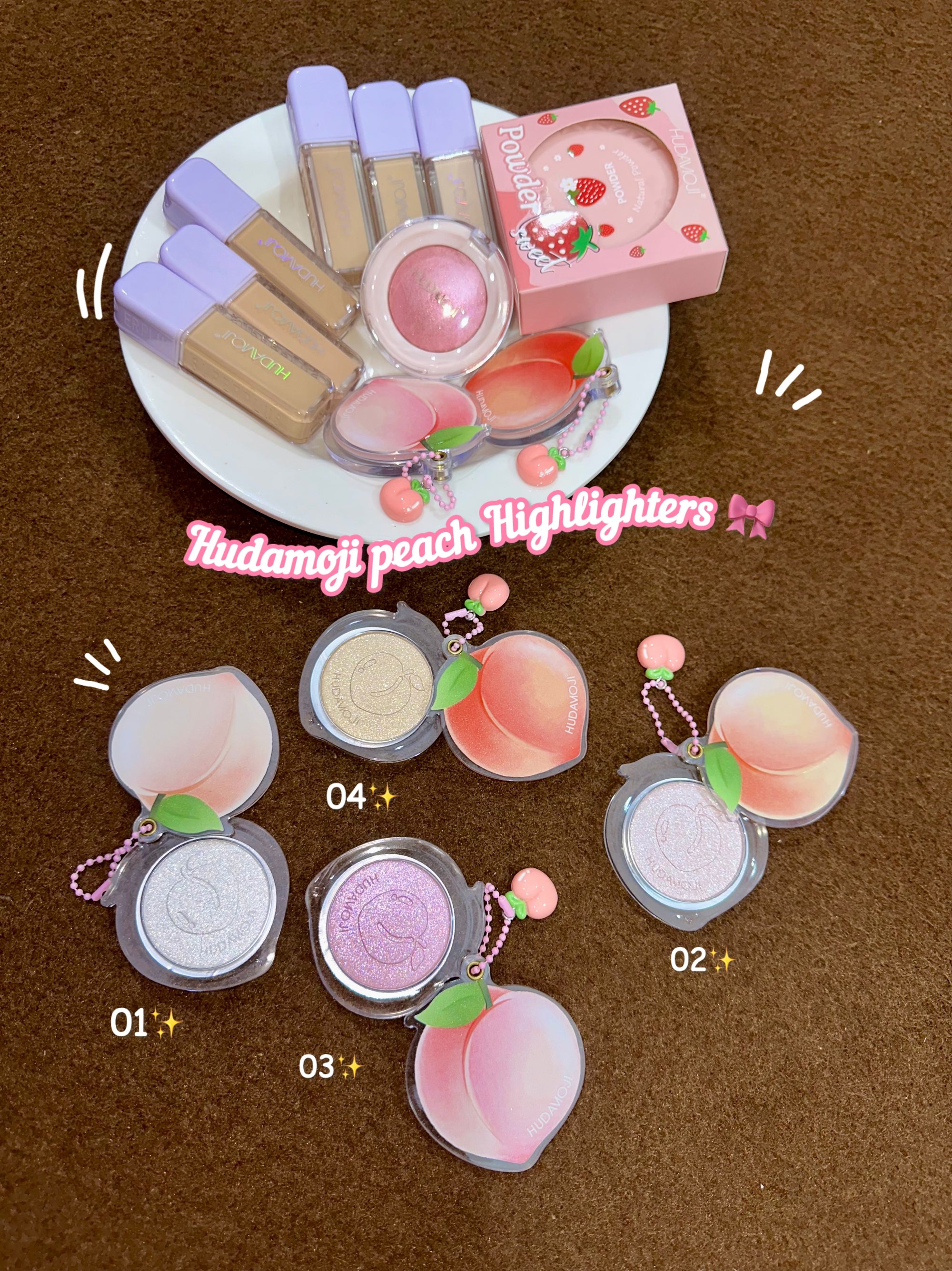Hudamoji peach highlighter 🍑