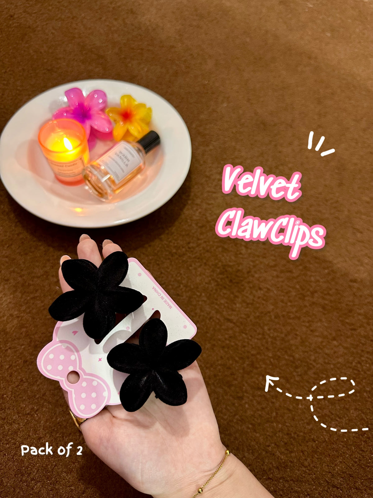 Velvet clawclips 💗pack of 2