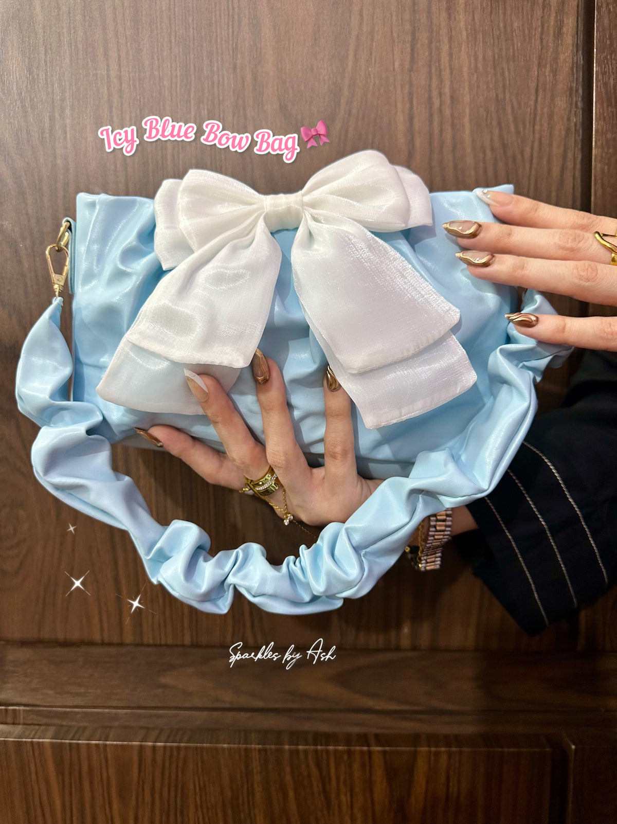 icy blue bow bag 🩵