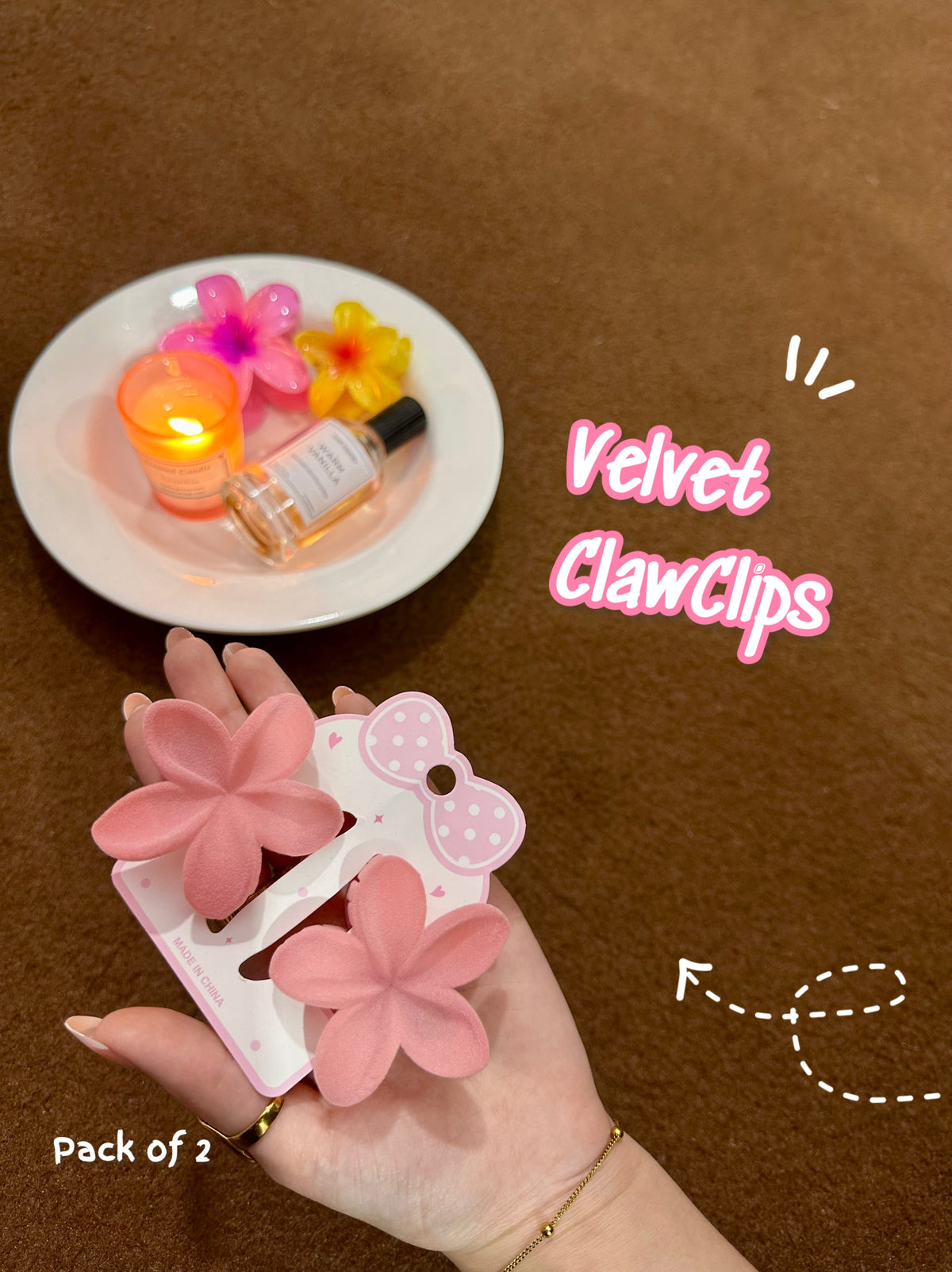 Velvet clawclips 💗pack of 2