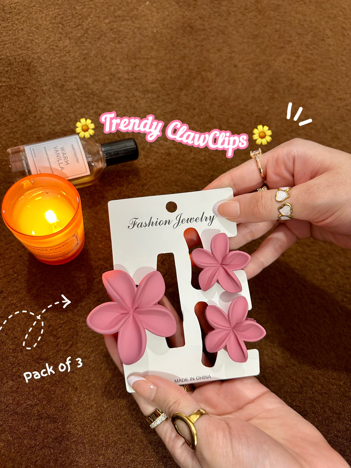 Pack of 3 clawclips 💗🌷✨