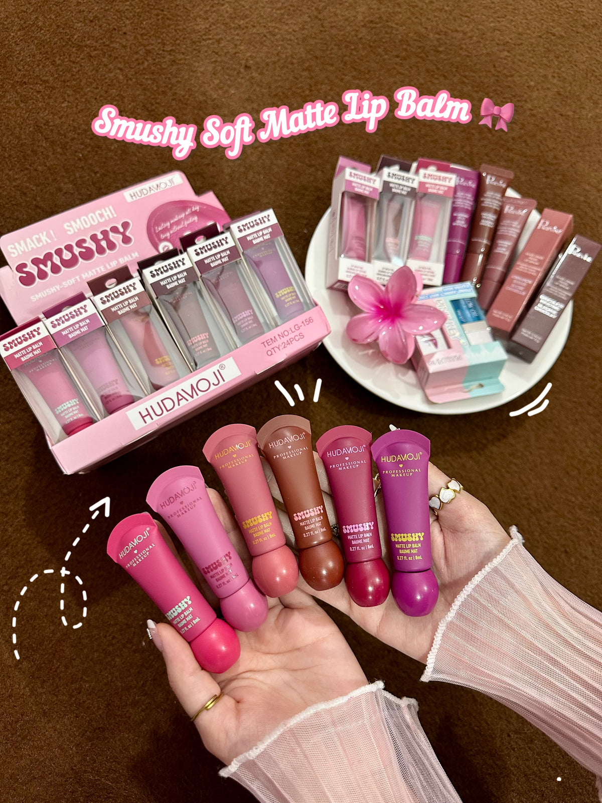 Hudamoji smushy soft matte lip balm💗