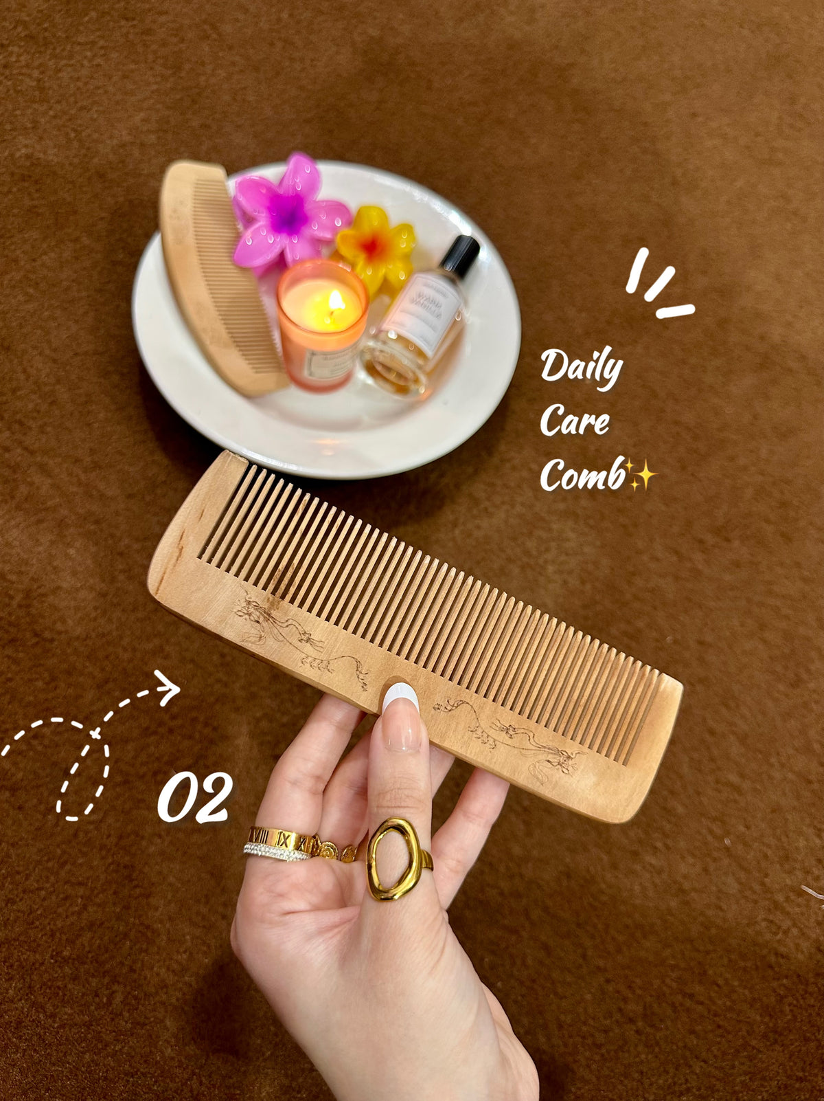 Classic Wooden Combs 🌸✨