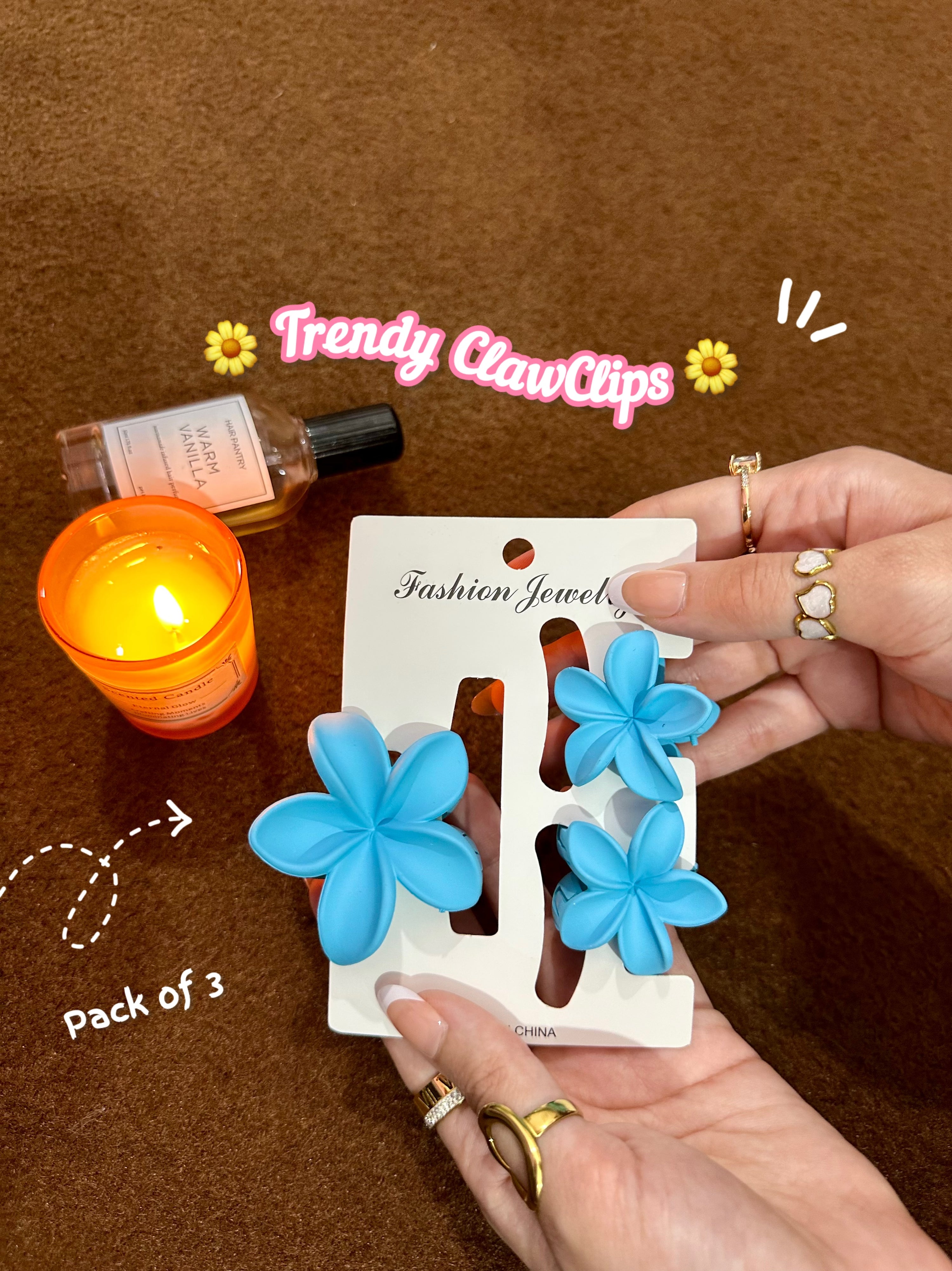 Pack of 3 clawclips 💗🌷✨