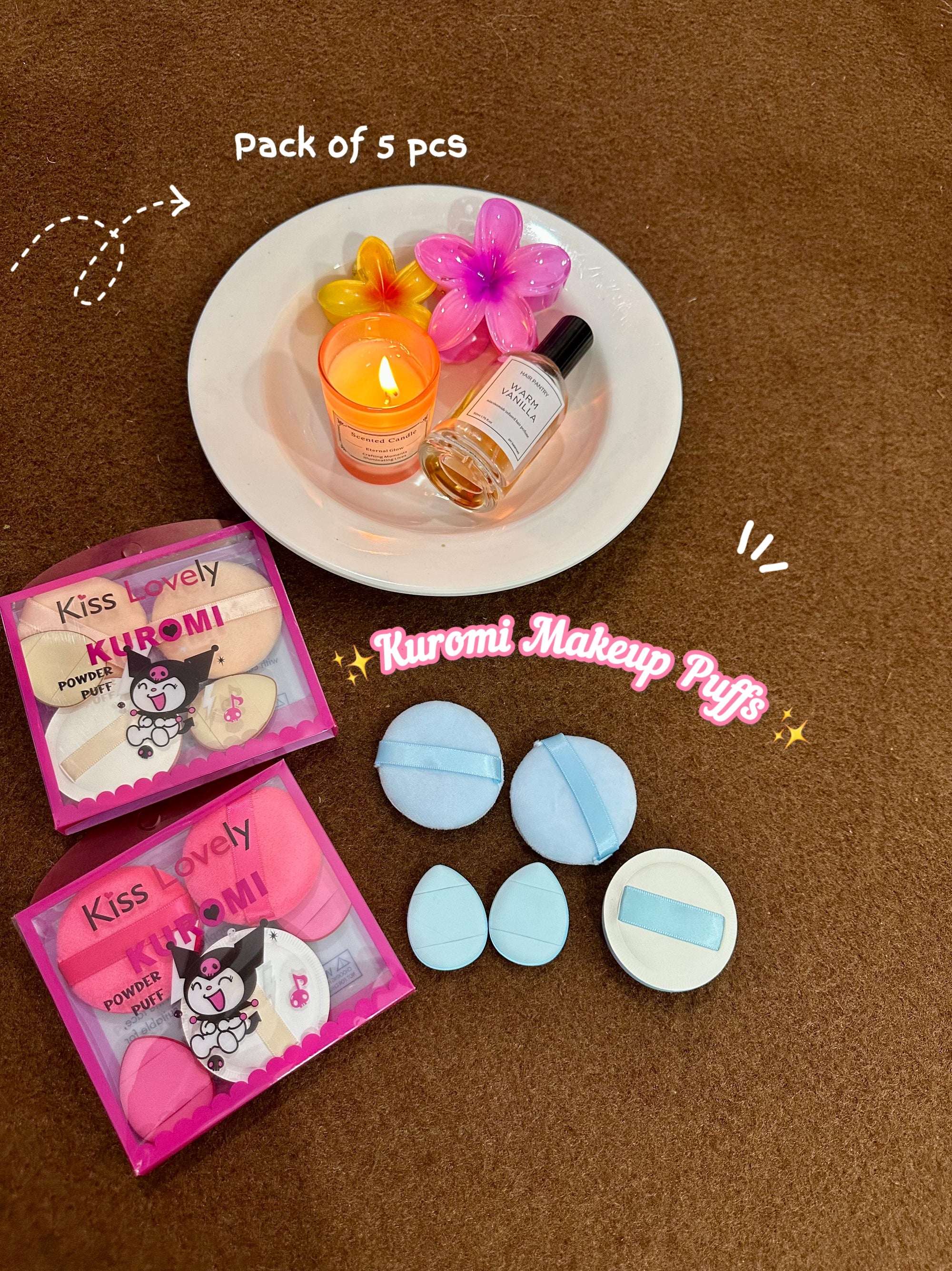 Kuromi makeup puffs🩵pack of 5