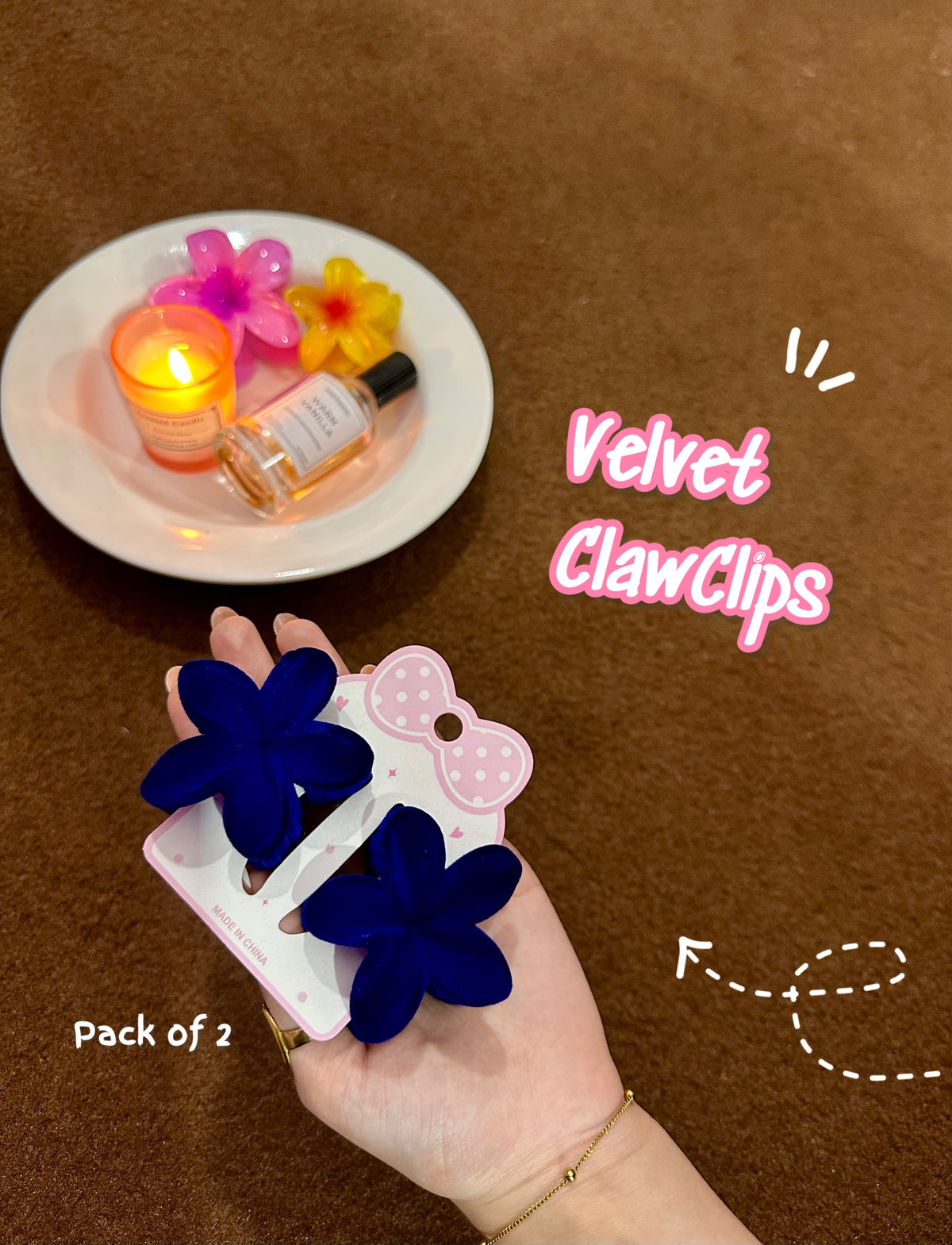 Velvet clawclips 💗pack of 2