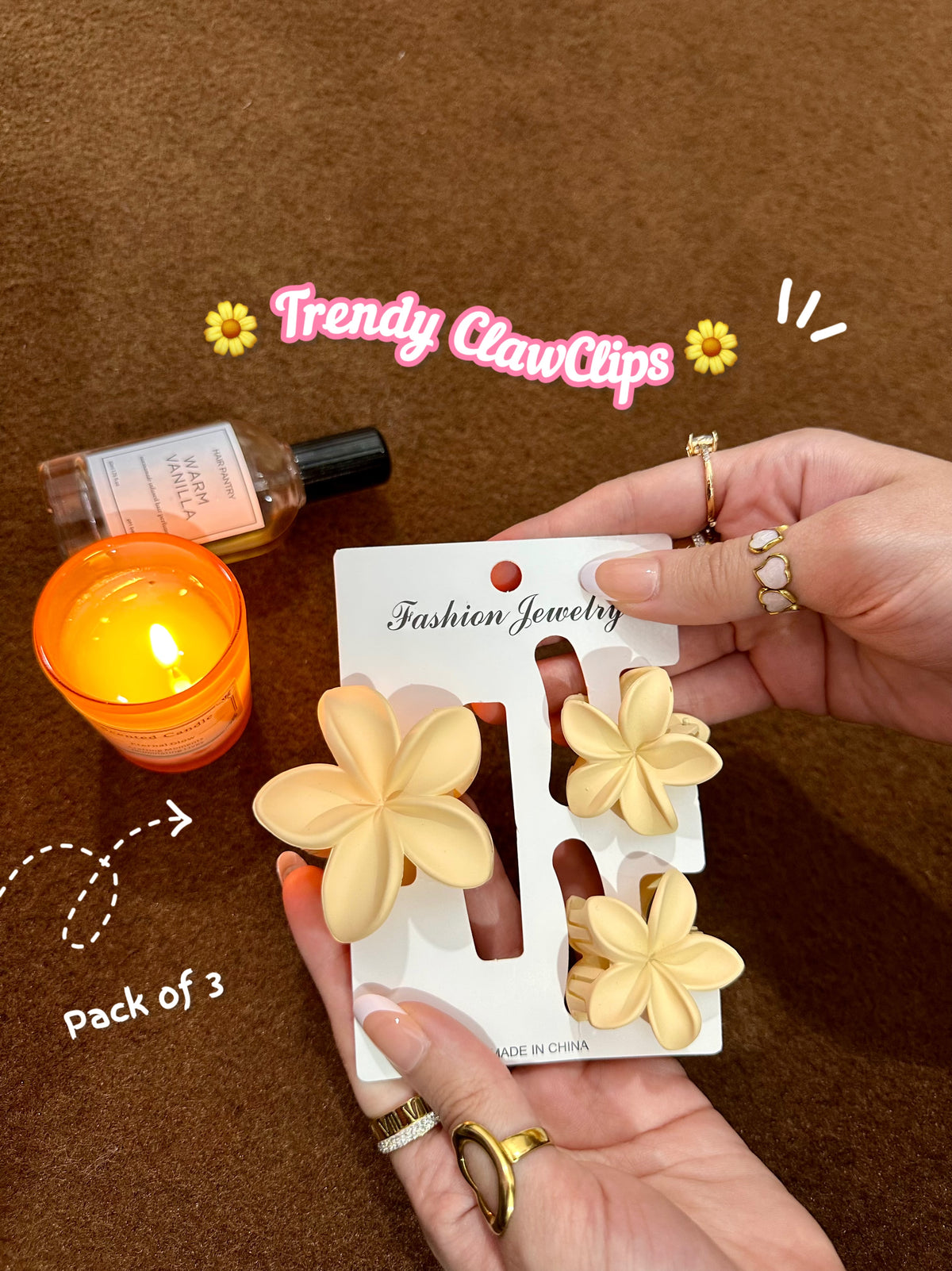 Pack of 3 clawclips 💗🌷✨