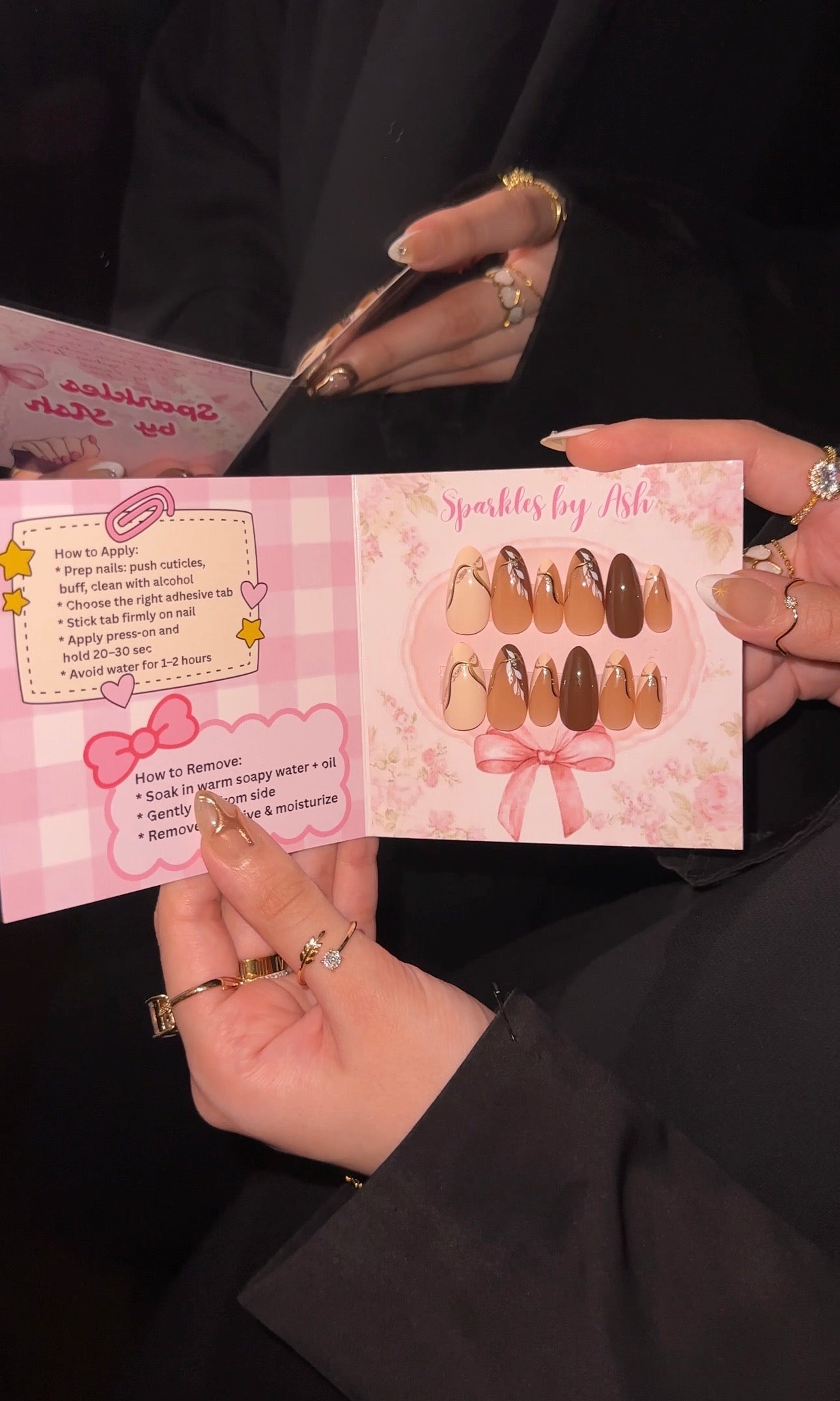 Mocha almond nails🤎24pcs-free application kit