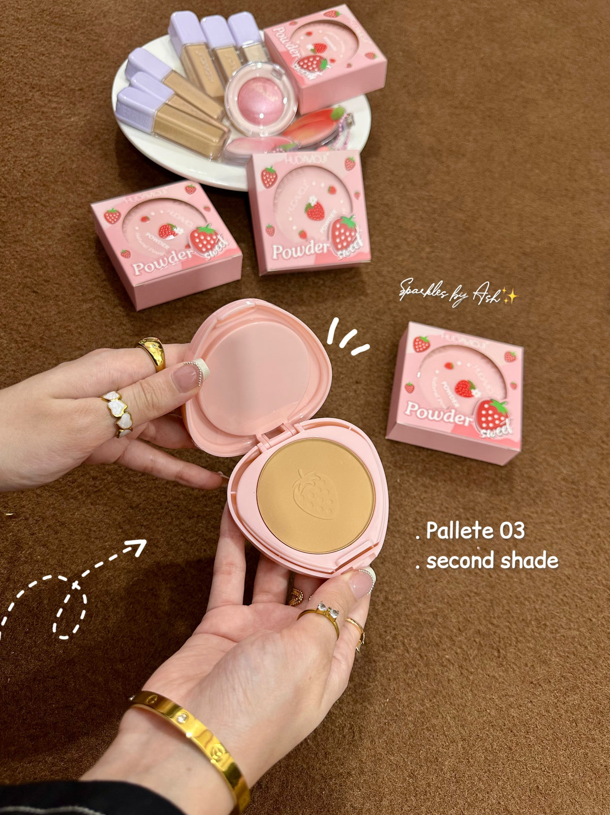 Hudamoji cute natural compact powder 💗