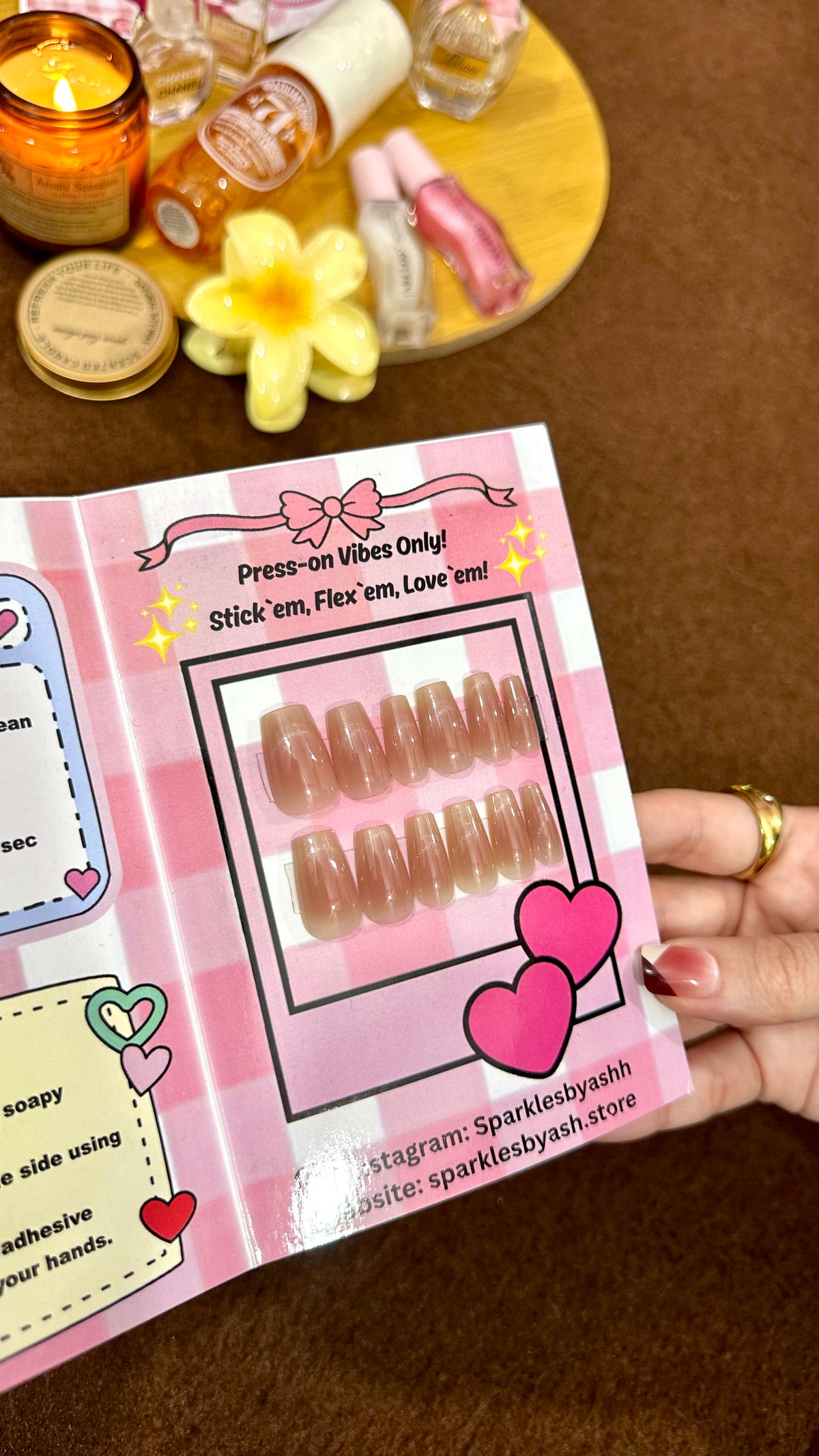 Nude cat eye nail set 💕