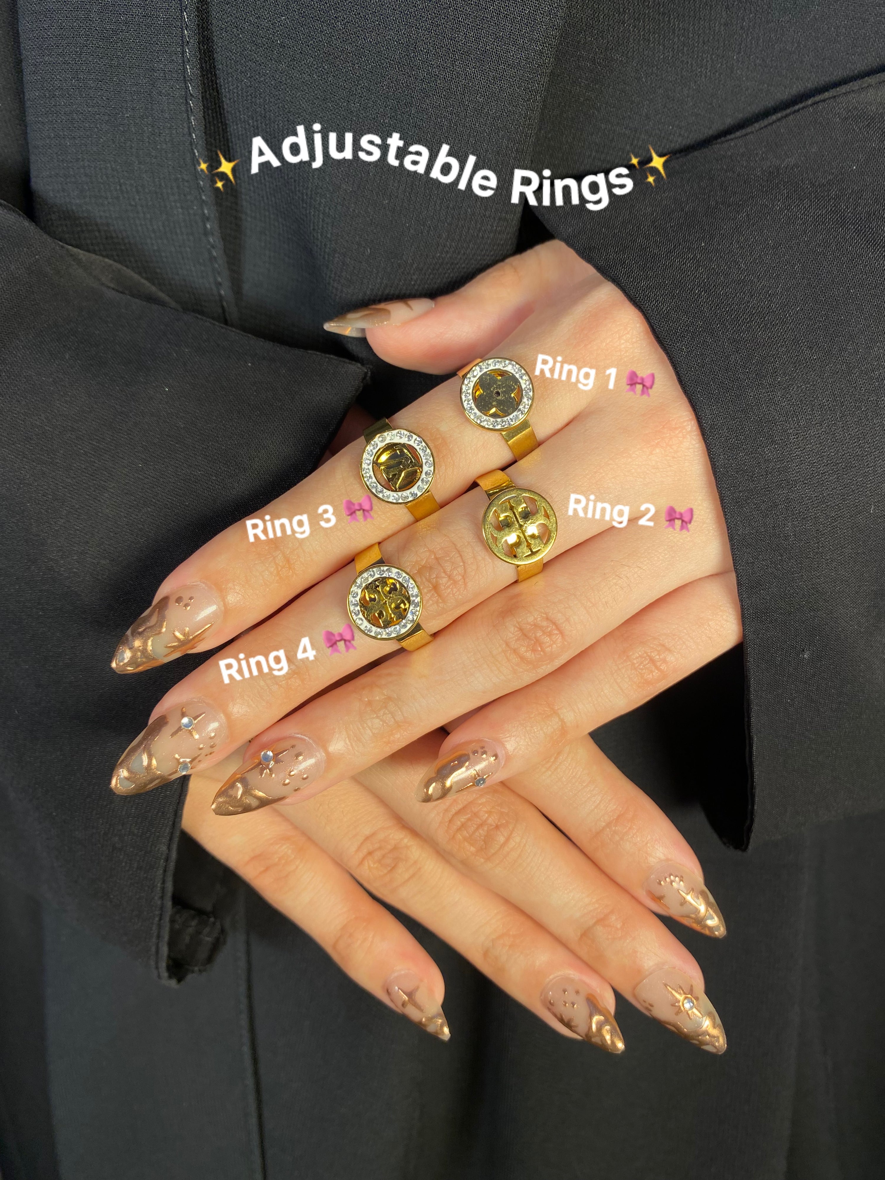 Adjustable stainless steel rings 💍