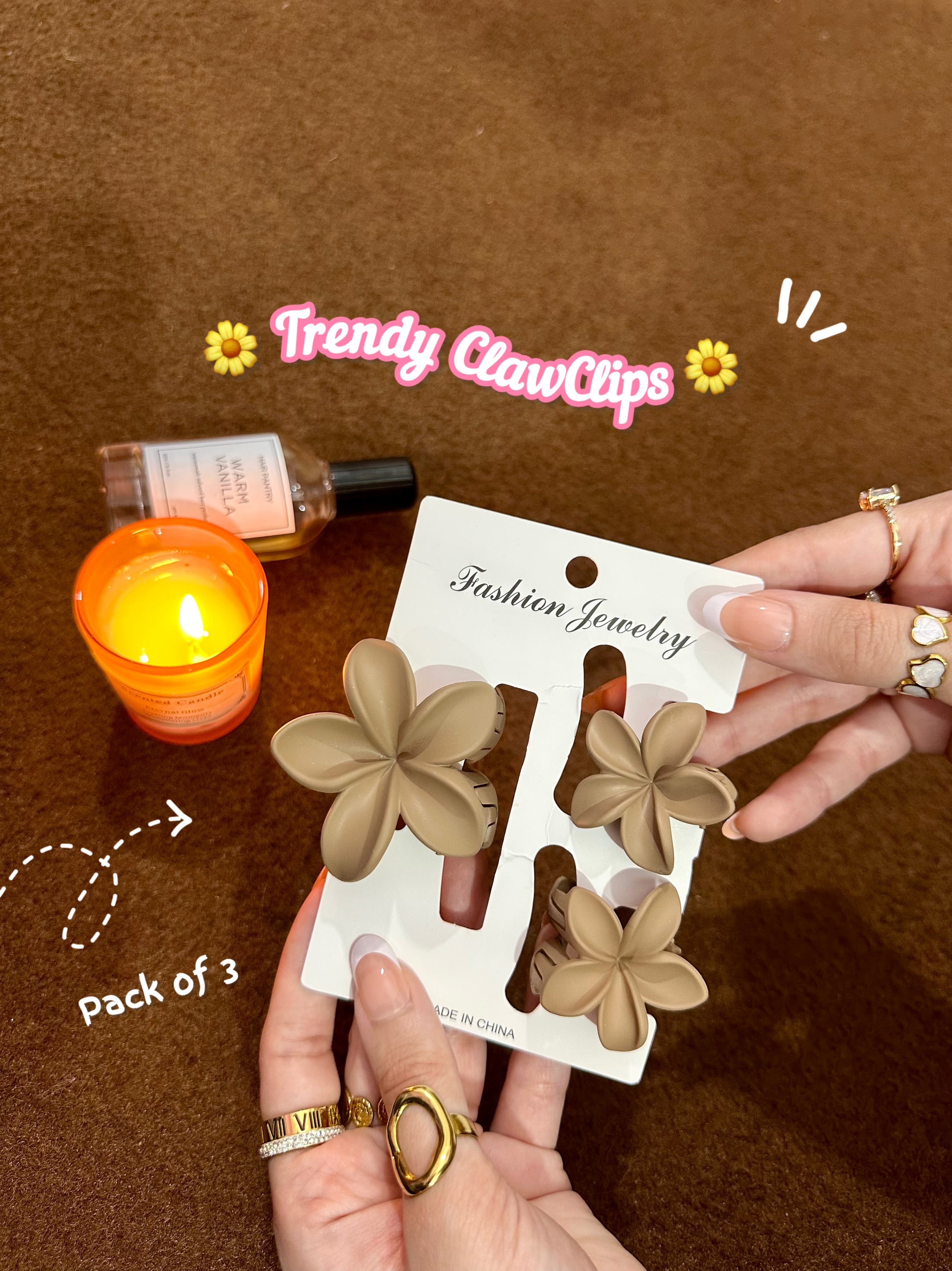 Pack of 3 clawclips 💗🌷✨