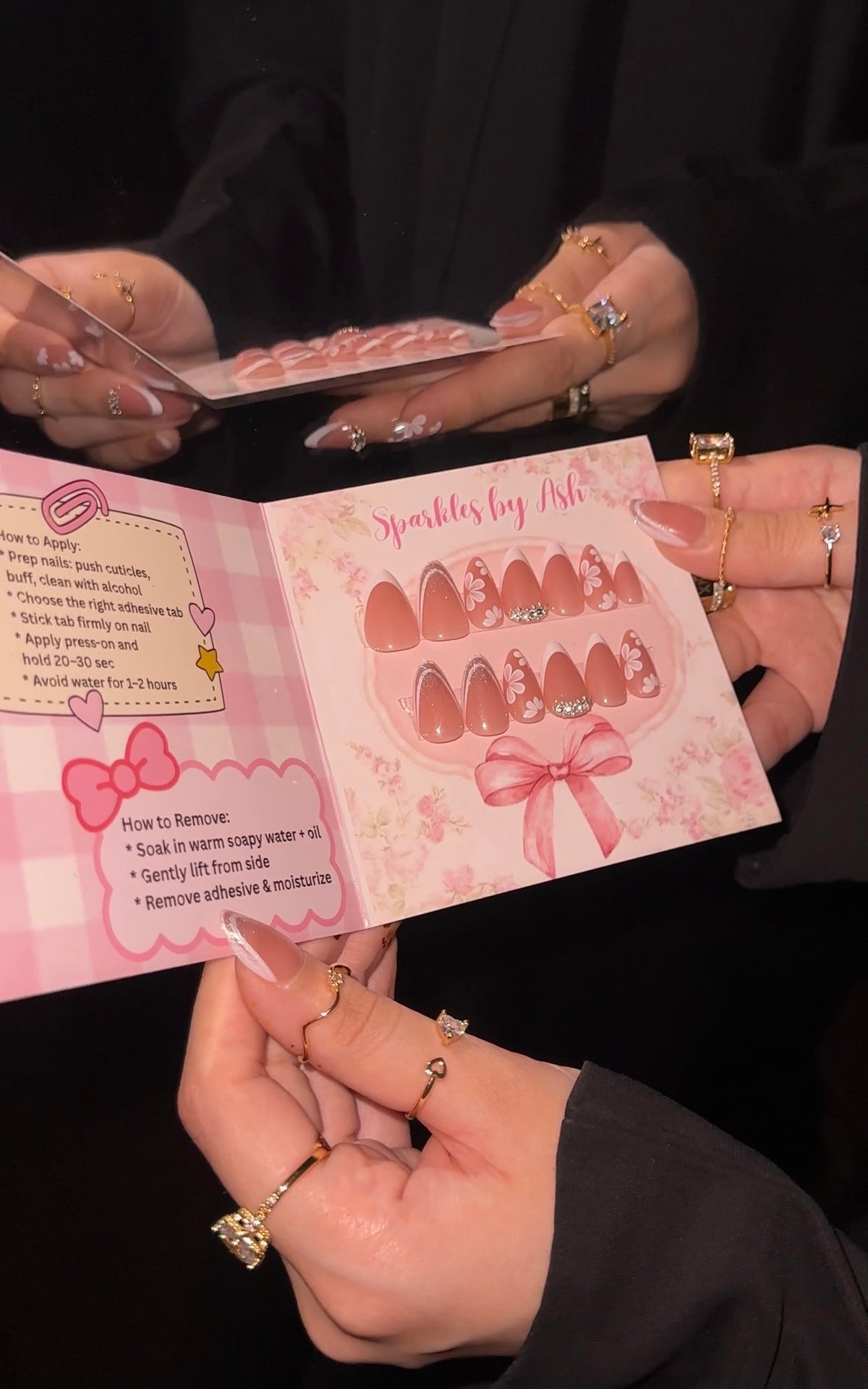 Viral French Almond Nails💗-30pcs with free application kit