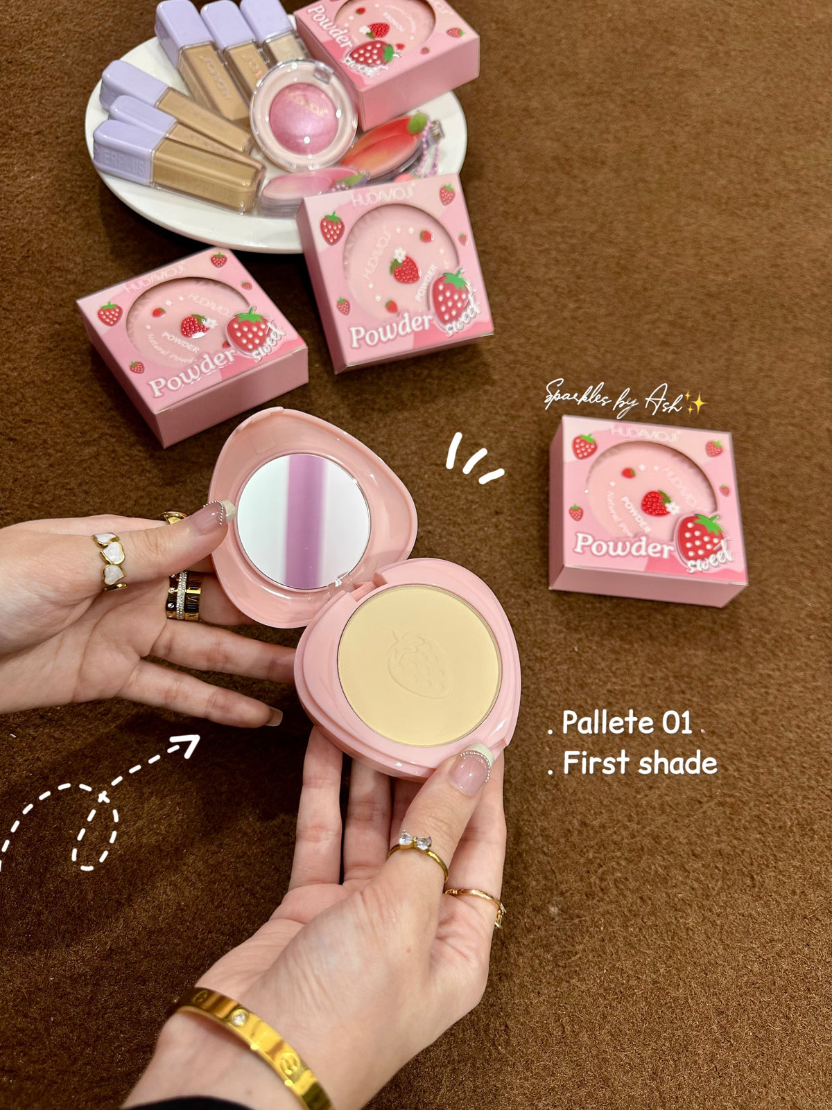 Hudamoji cute natural compact powder 💗