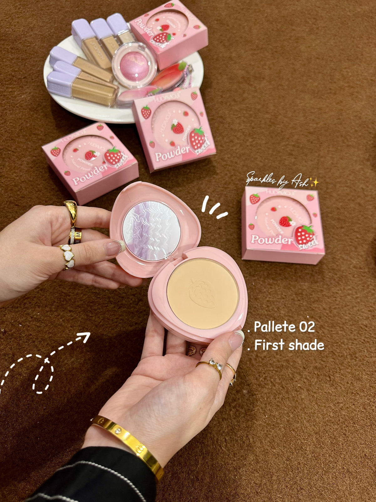 Hudamoji cute natural compact powder 💗