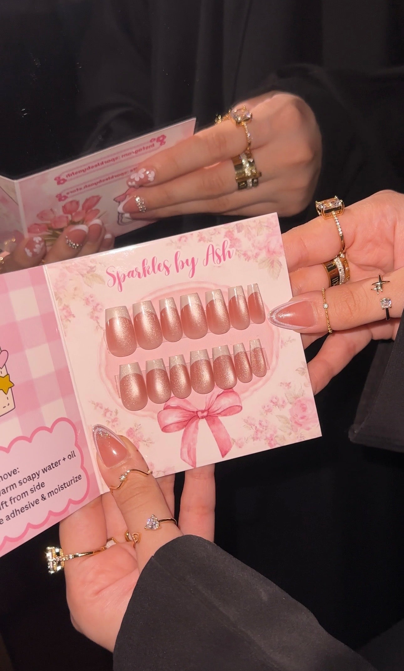 Viral Cat Eye French Nails ✨24pcs-free application kit