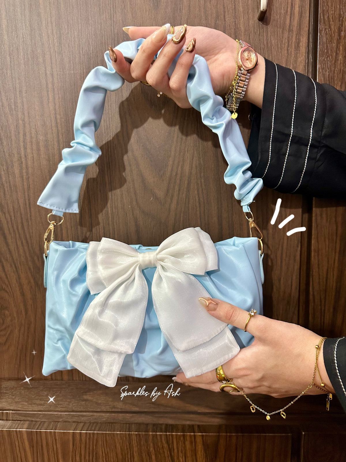 icy blue bow bag 🩵